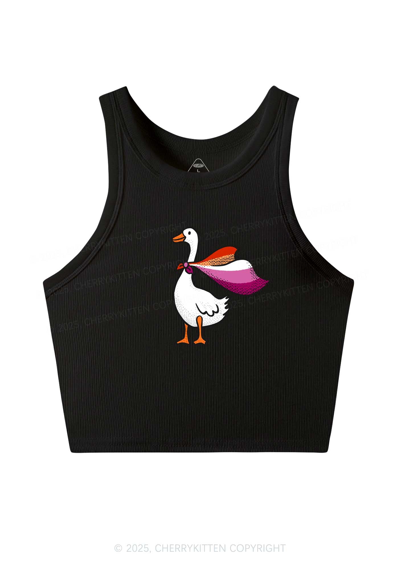 Lesbian Goose Pride Y2K Crop Tank Top Cherrykitten