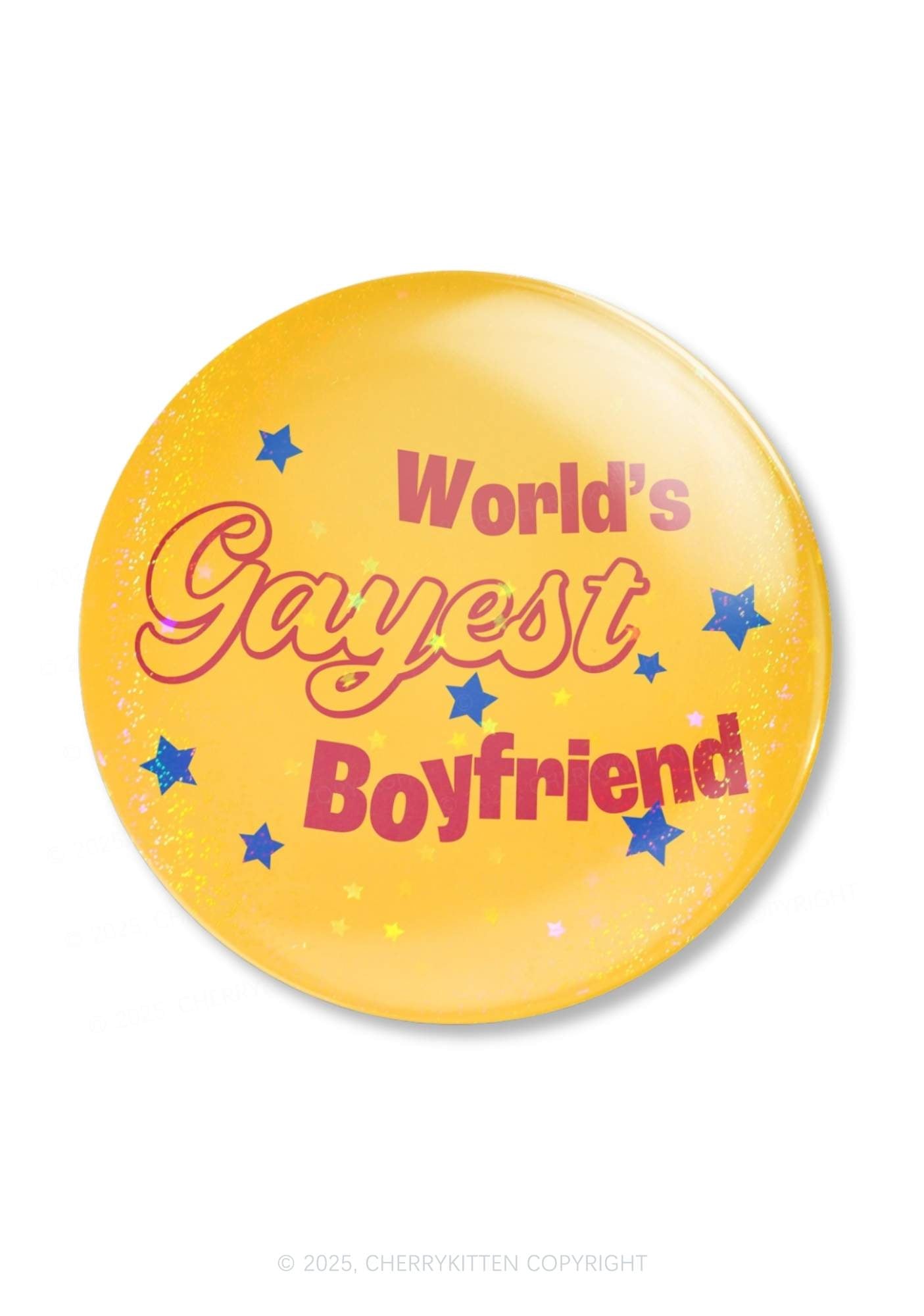 Worlds Gayest Boyfriend Pride 1Pc Y2K Pin Badge Cherrykitten