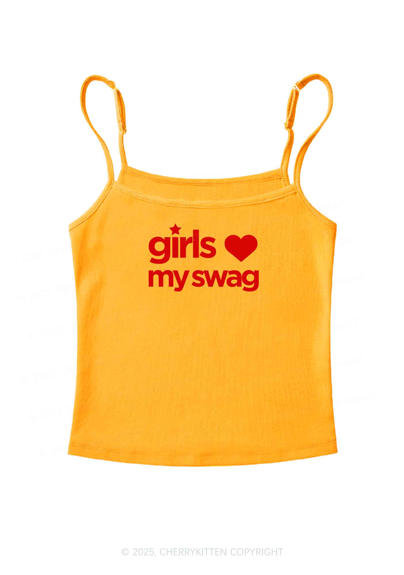 Girls Love My Swag Pride Y2K Spaghetti Strap Cami Cherrykitten