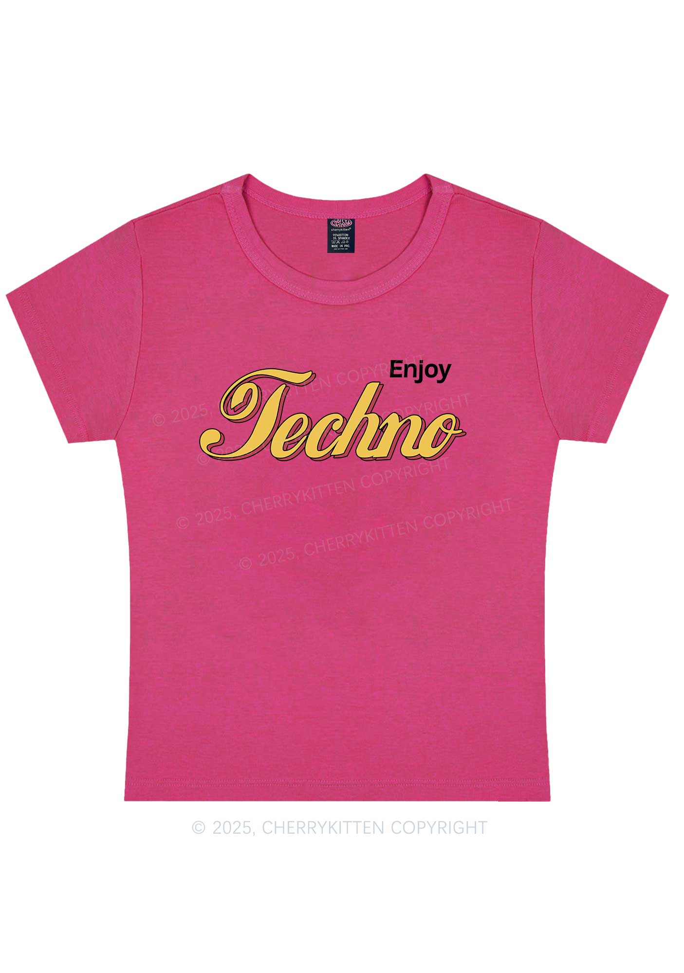 Enjoy Techno Y2K Baby Tee Cherrykitten