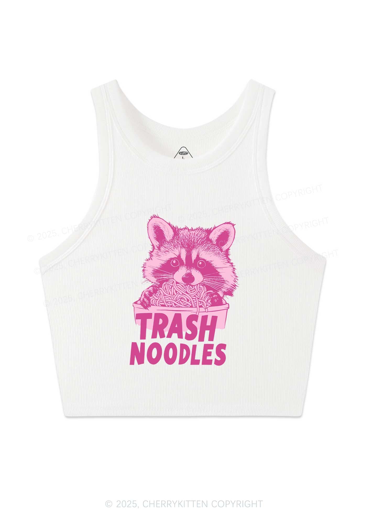 Raccoon Trash Noodles Y2K Crop Tank Top Cherrykitten