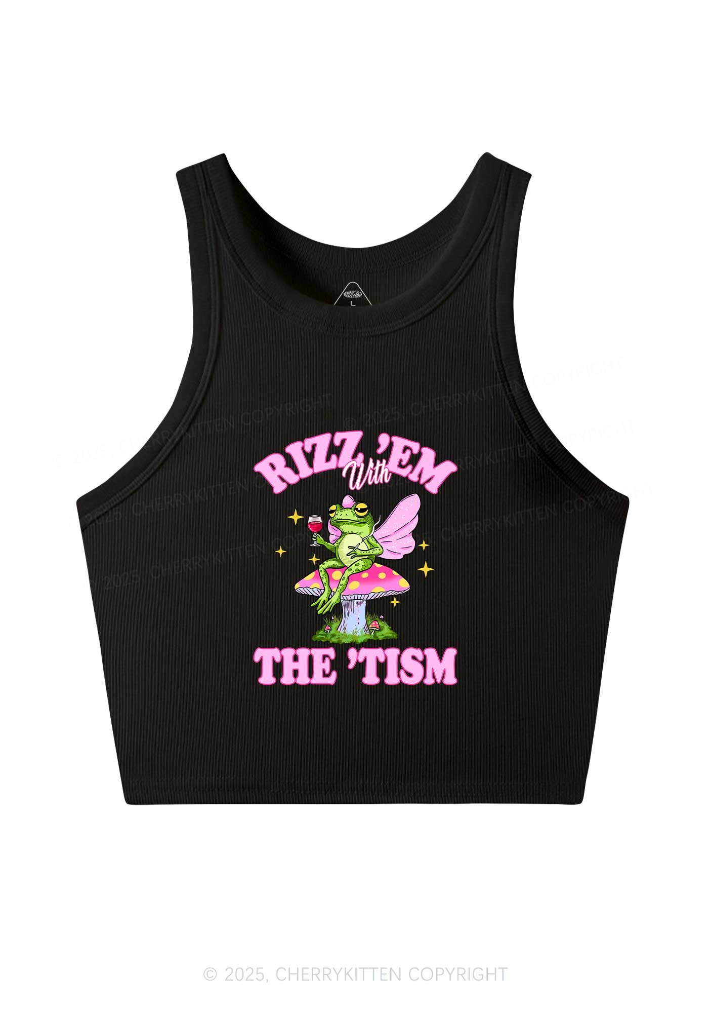 Fairy Frog Rizz Tism Y2K Crop Tank Top Cherrykitten
