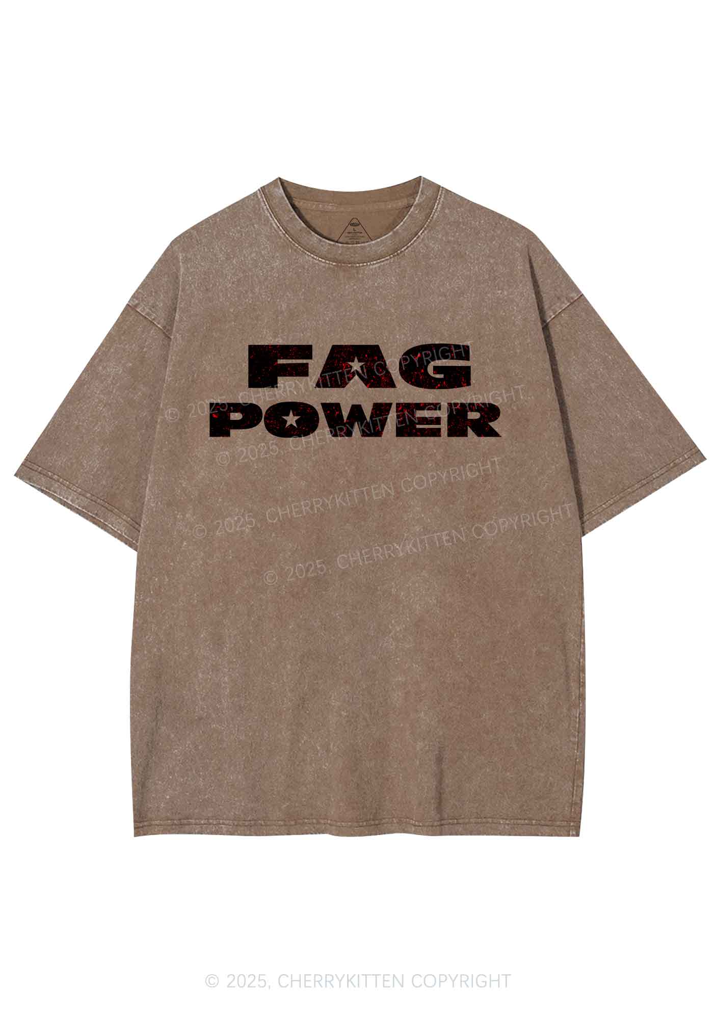 Fag Power Pride Y2K Shirts Washed Tee Cherrykitten