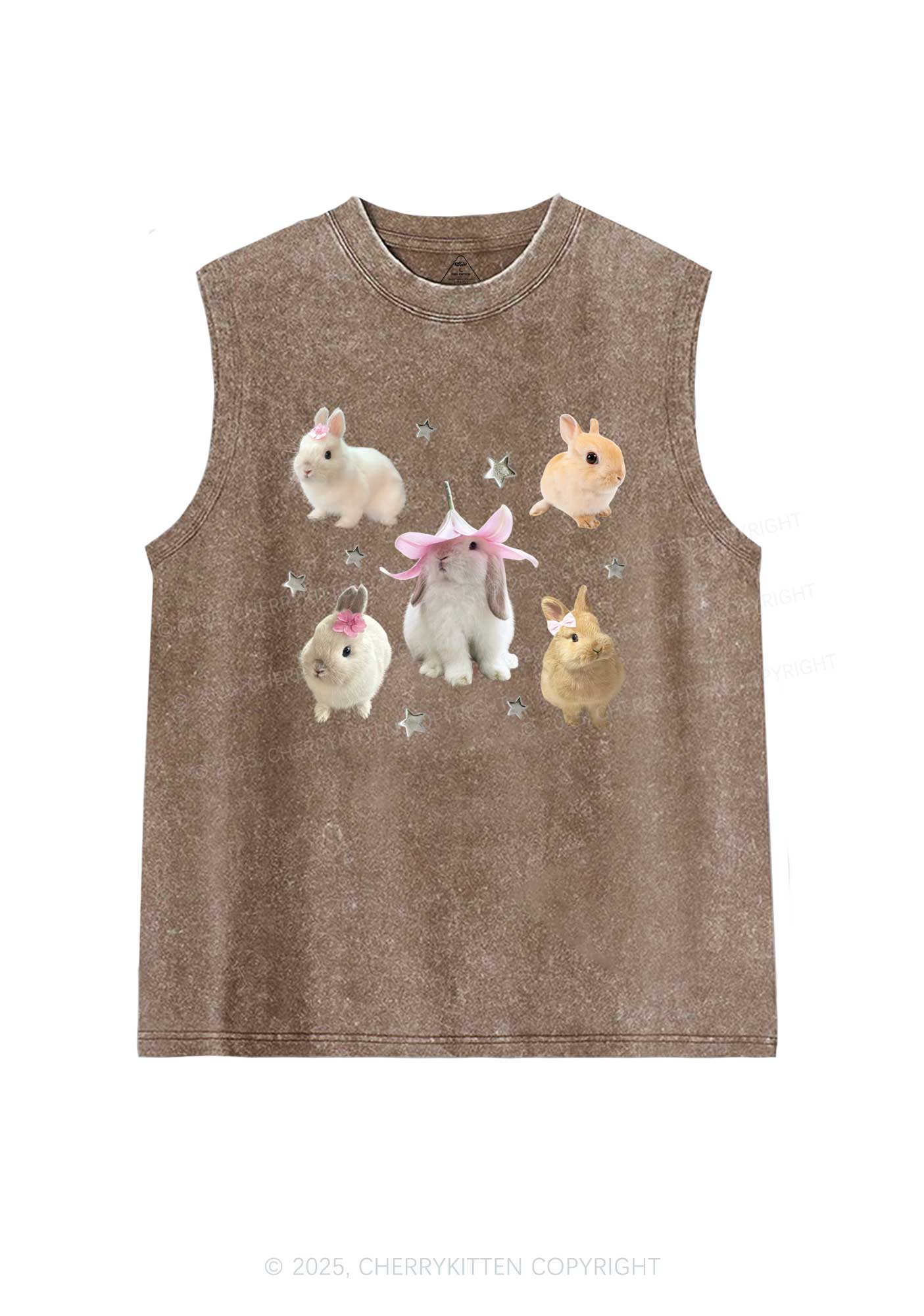 Lovely Rabbits Y2K Washed Muscle Tank Cherrykitten