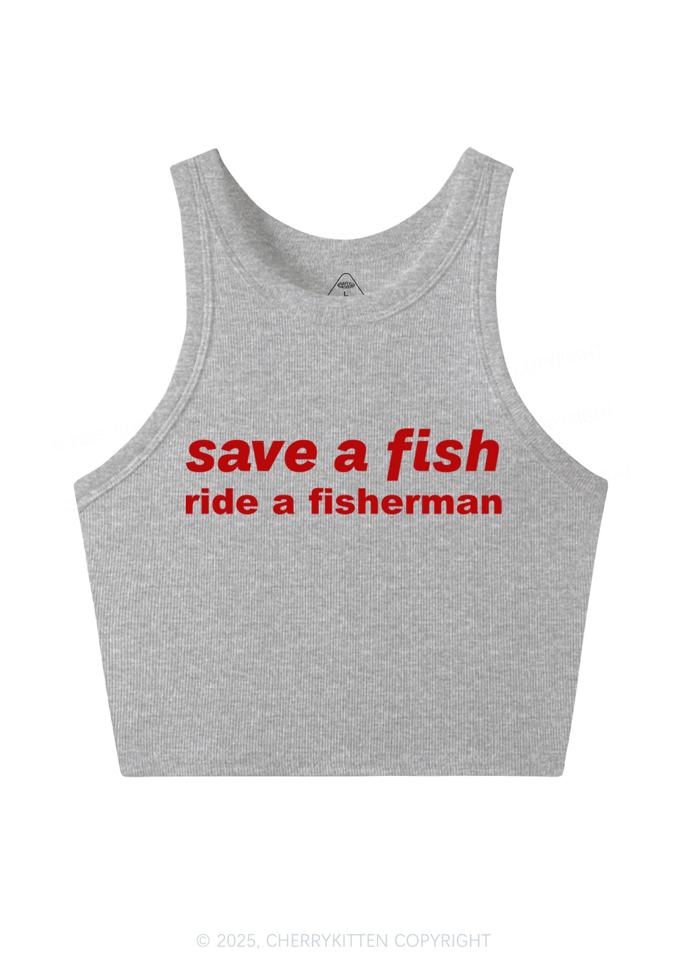 Save A Fish Y2K Crop Tank Top Cherrykitten