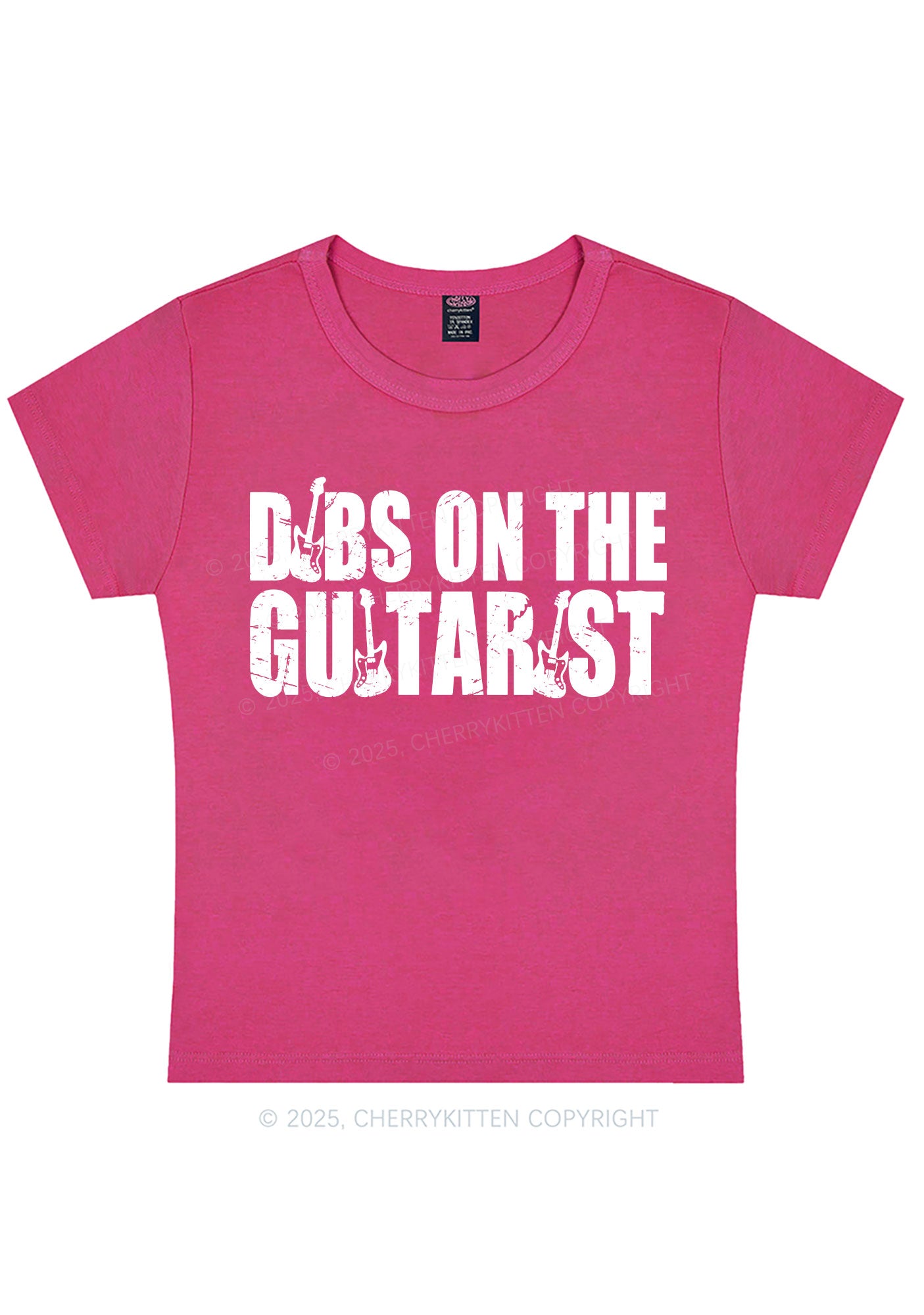 Dibs On The Guitarist Y2K Baby Tee Cherrykitten