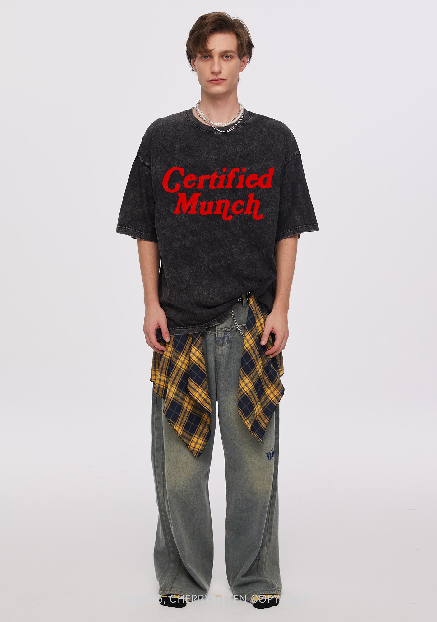 Certified Munch Y2K Shirts Washed Tee Cherrykitten
