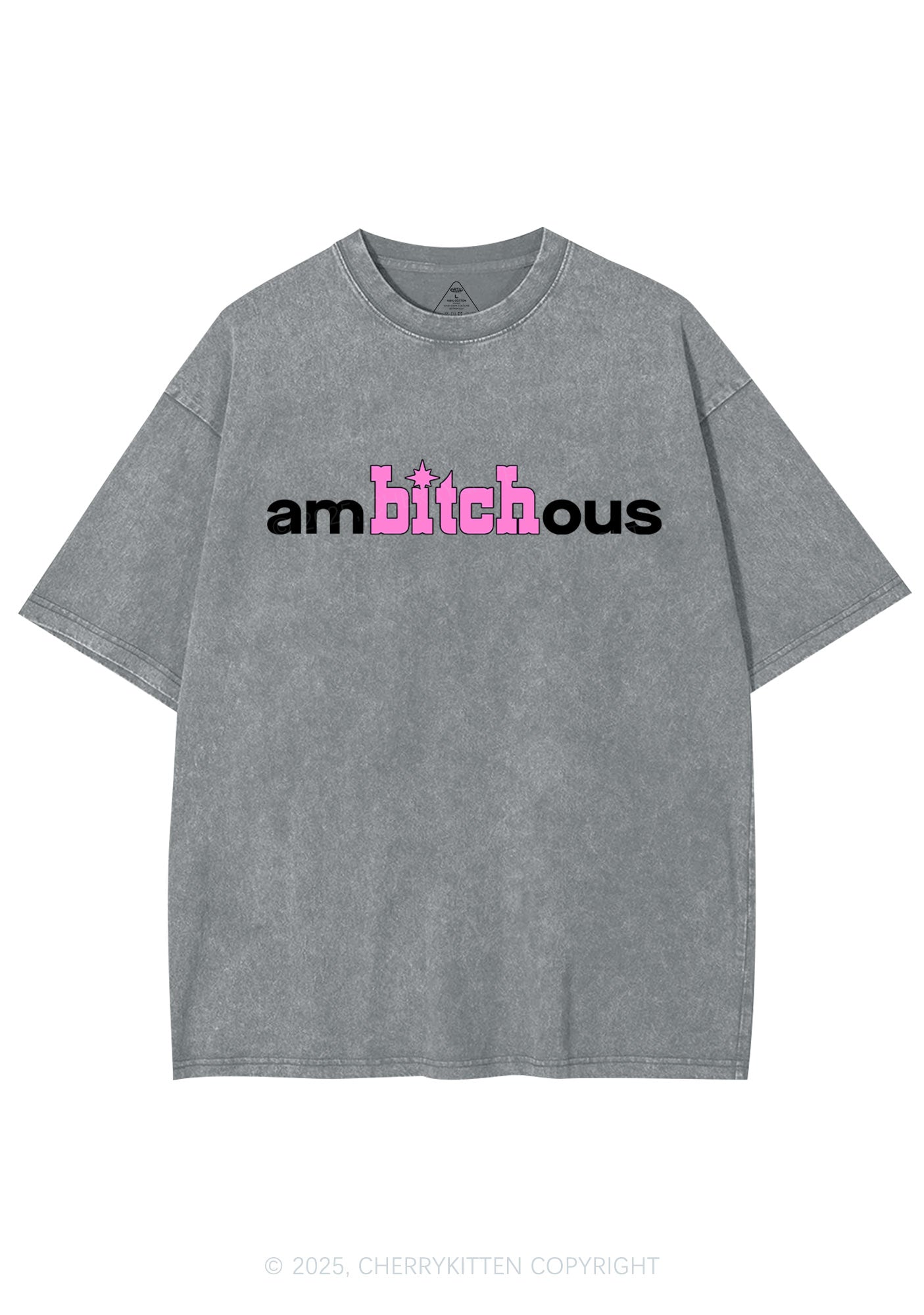 Ambxxchous Y2K Shirts Washed Tee Cherrykitten