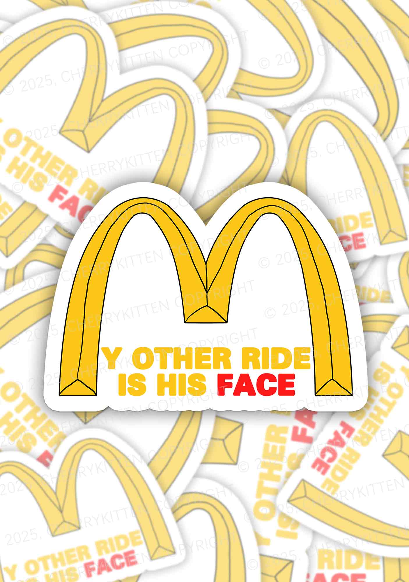 Ride His Face 1Pc Y2K Sticker Cherrykitten