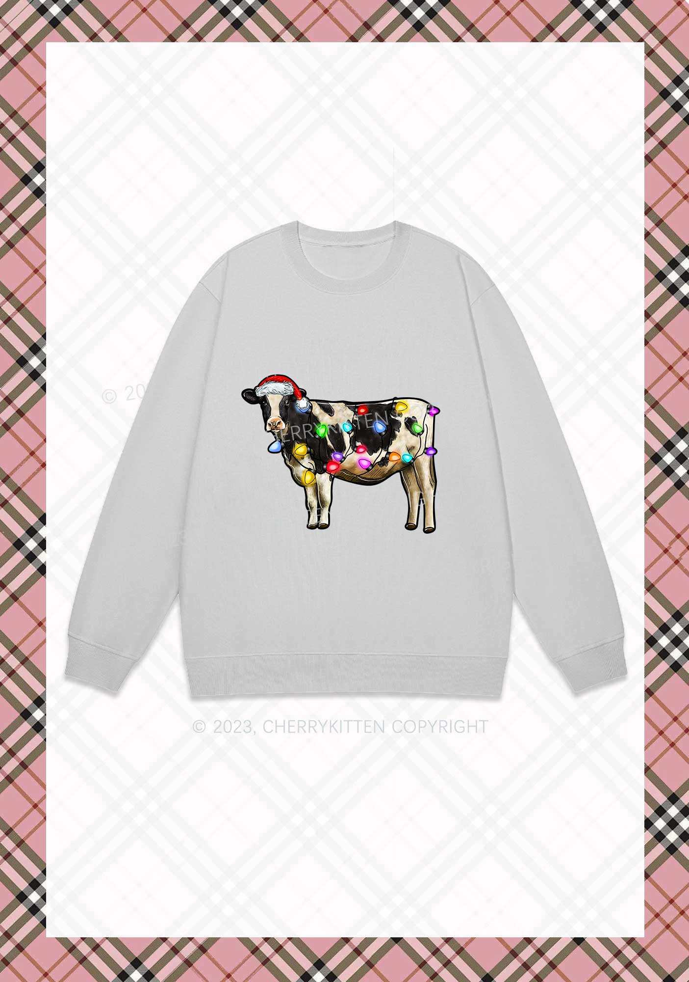 Christmas Cow Y2K Sweatshirt Cherrykitten