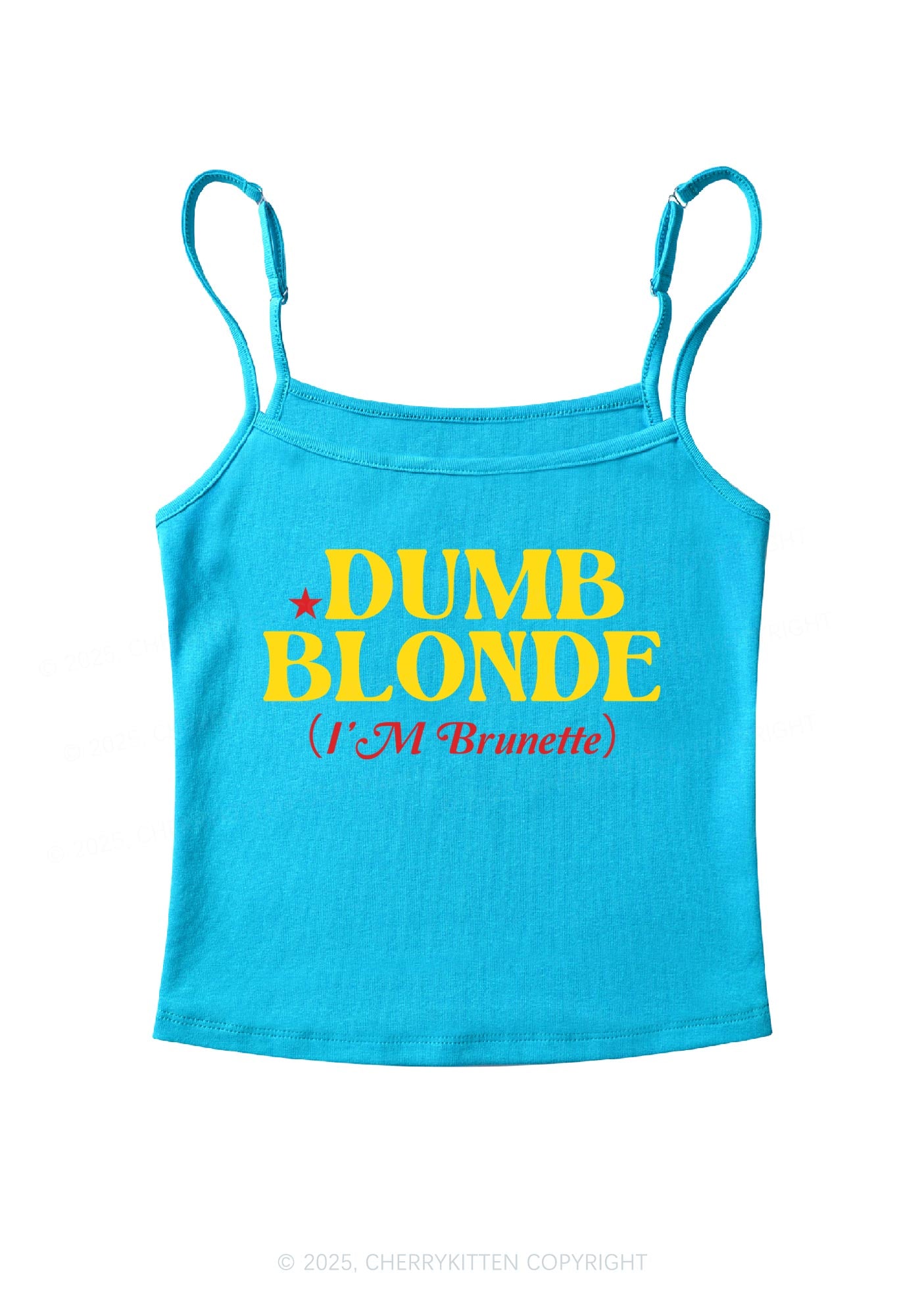 Dumb Blonde Brunette Y2K Spaghetti Strap Cami Cherrykitten