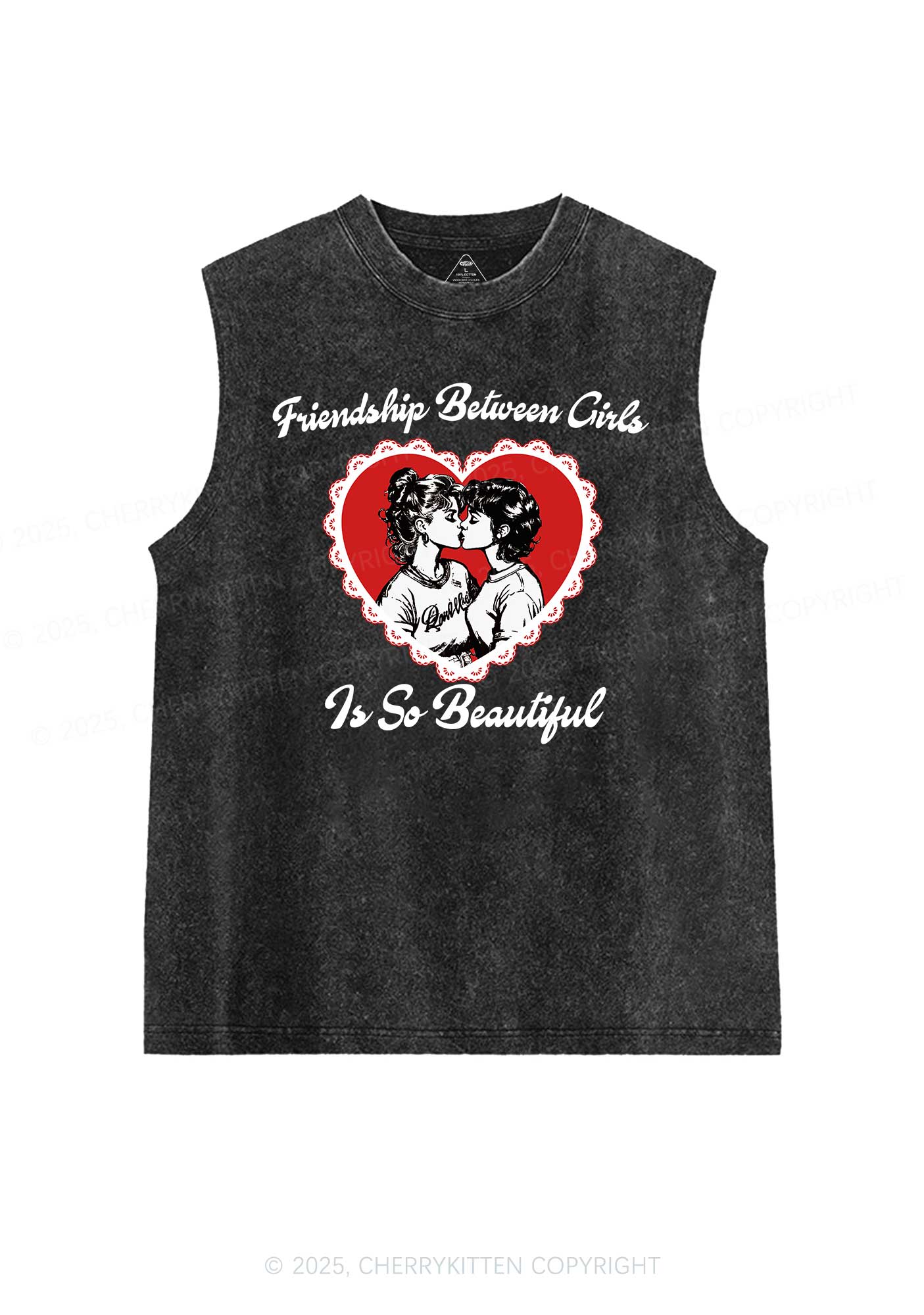 Friendship Between Girls Pride Y2K Washed Muscle Tank Cherrykitten