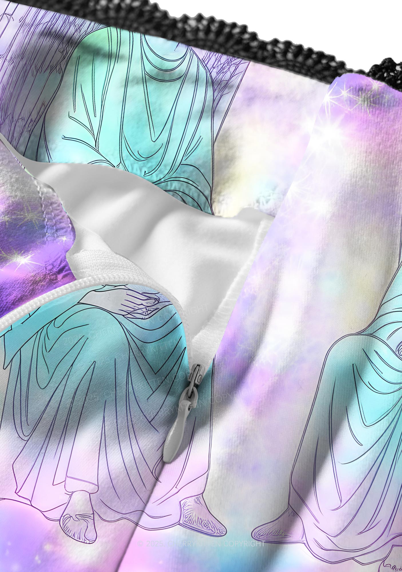 Angel Wings Y2K Print Midi Skirt Cherrykitten