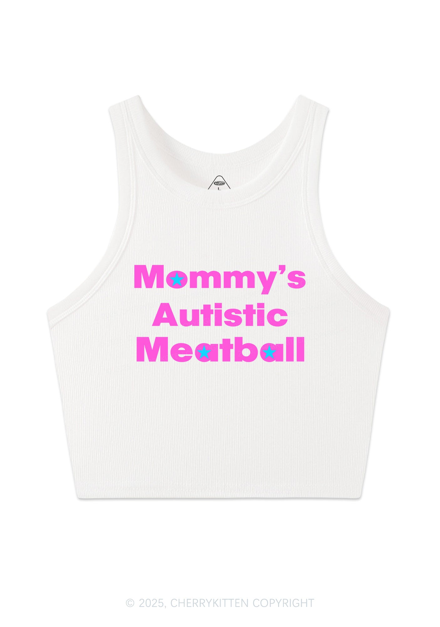Mommys Autistic Meatball Y2K Crop Tank Top Cherrykitten