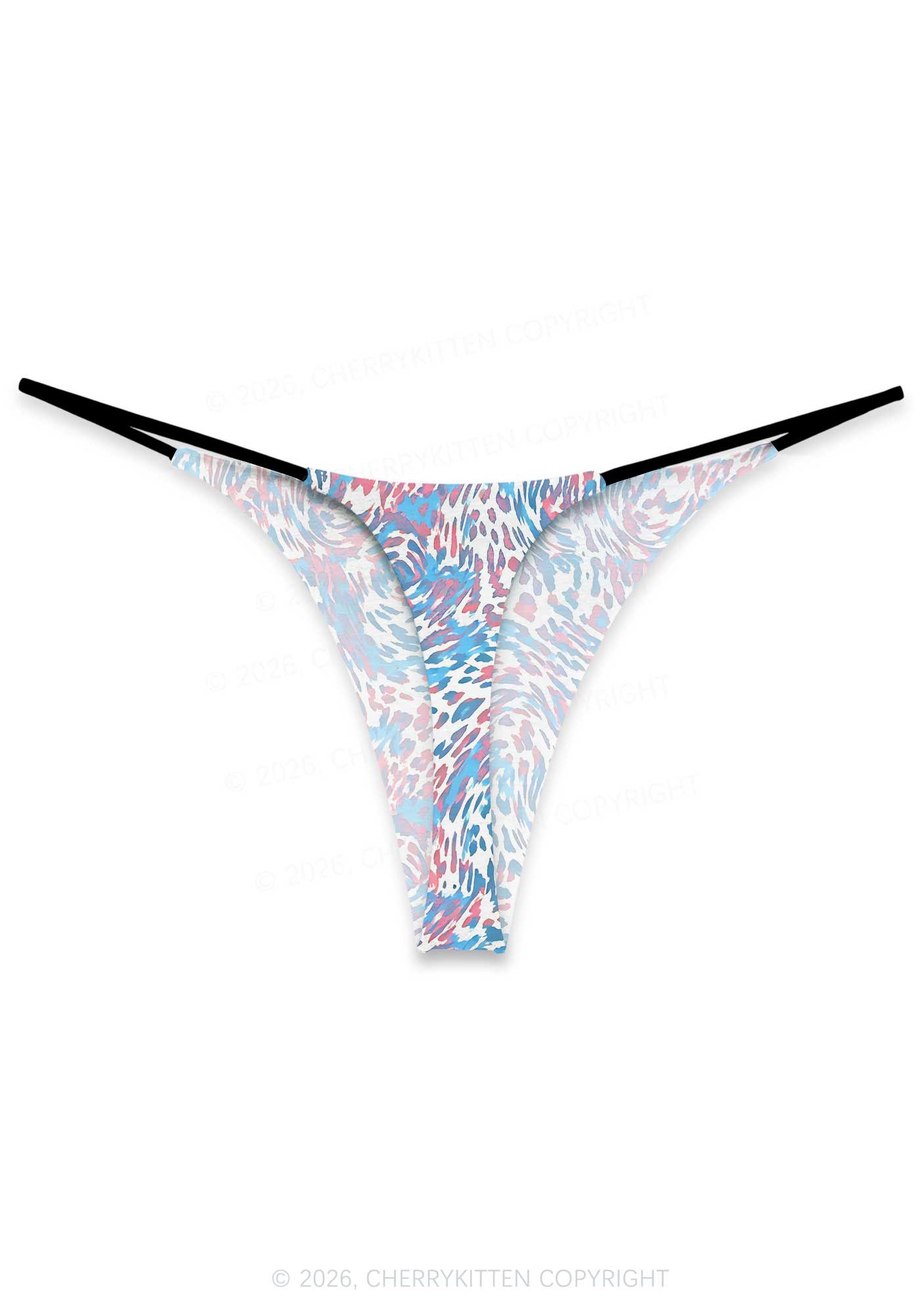 Trans Leopard Pride Y2K Print Bikini String Thong Cherrykitten