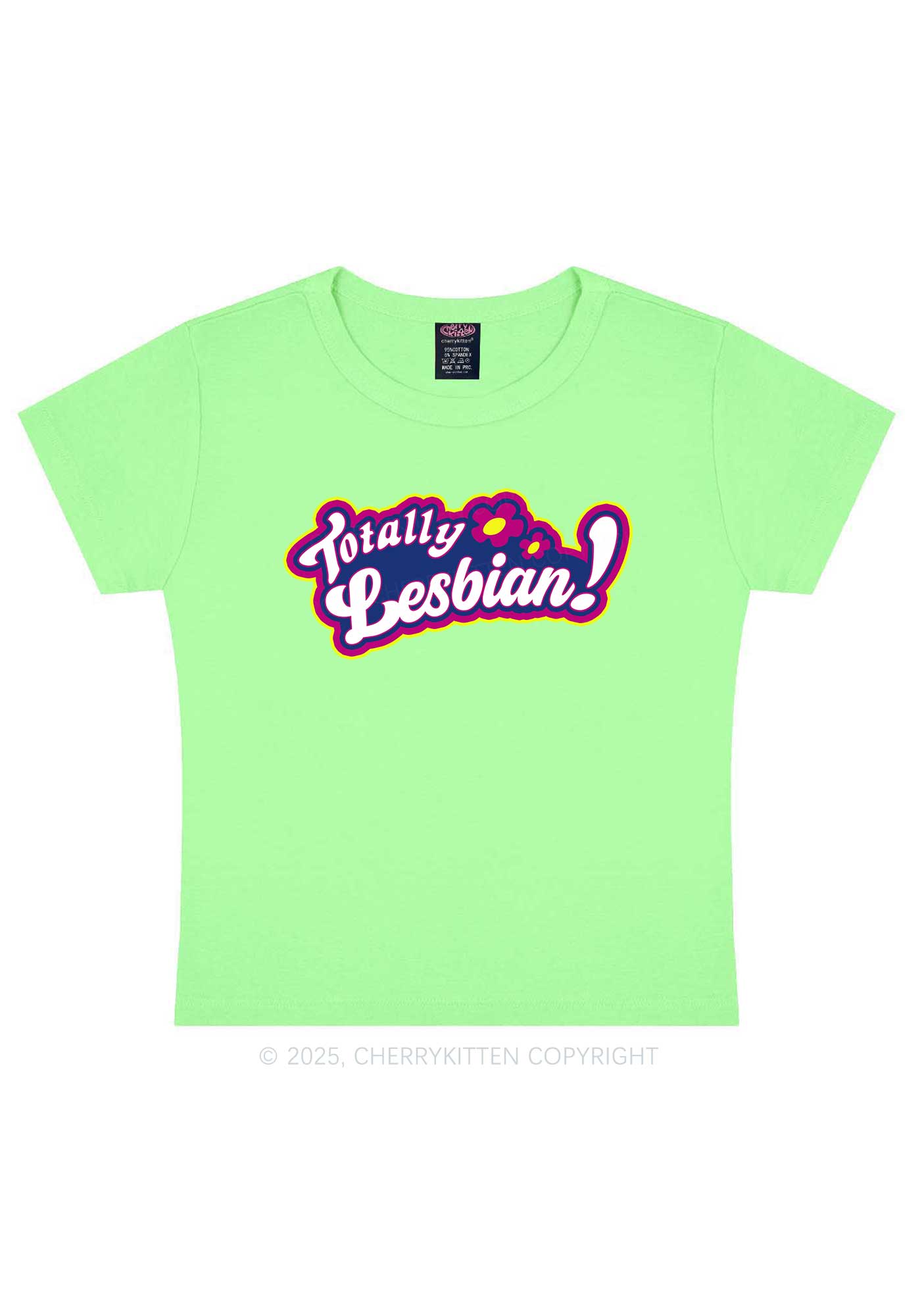 Totally Lesbian Pride Y2K Baby Tee Cherrykitten