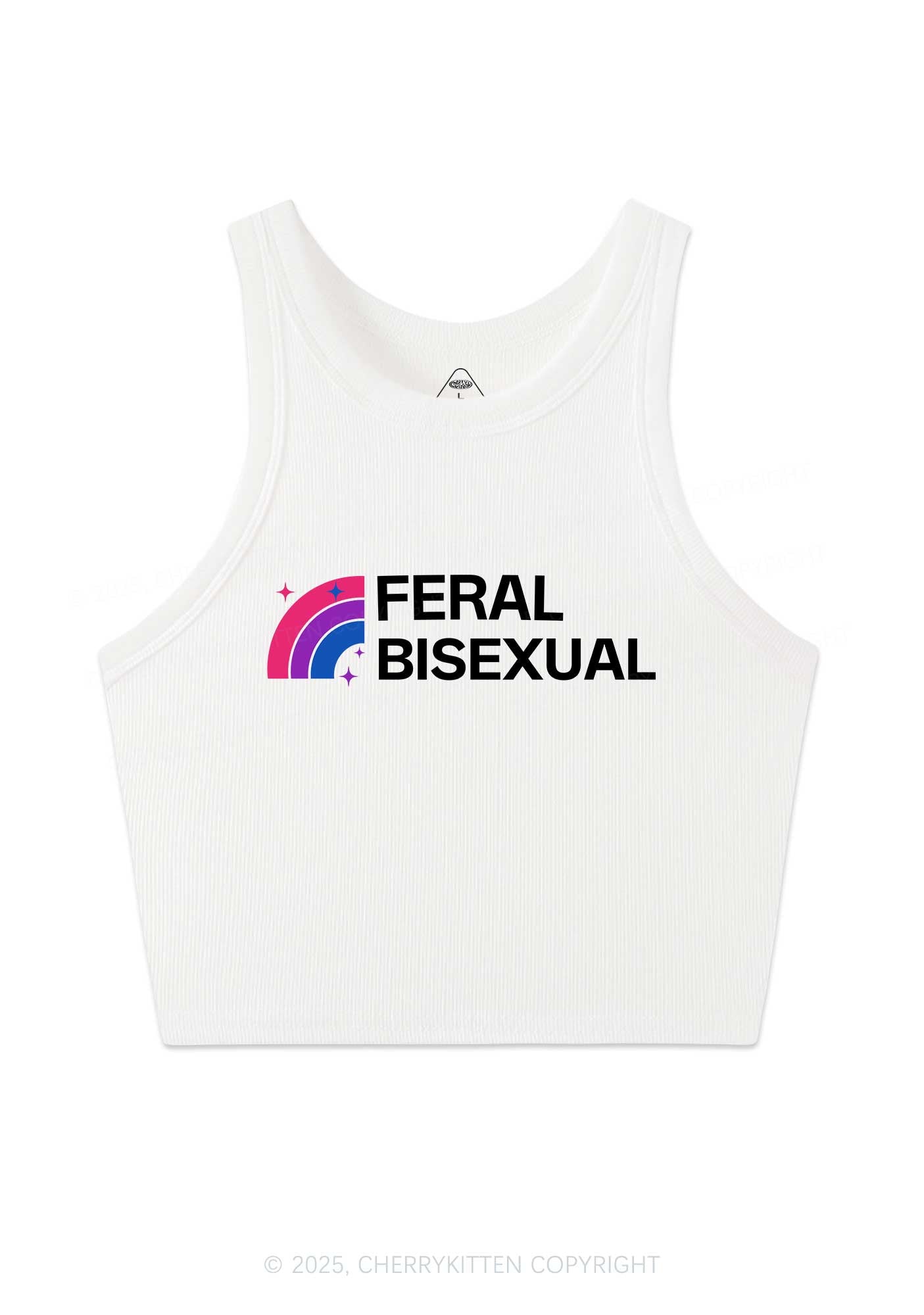 Feral Bisexual Pride Y2K Crop Tank Top Cherrykitten