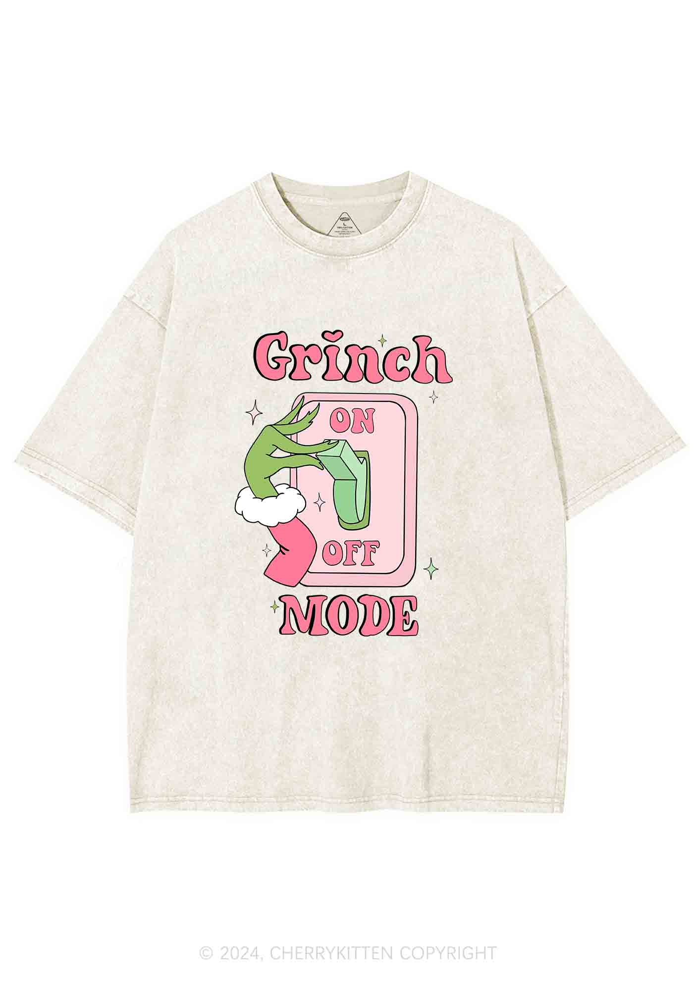 Christmas On Off Mode Y2K Washed Tee Cherrykitten