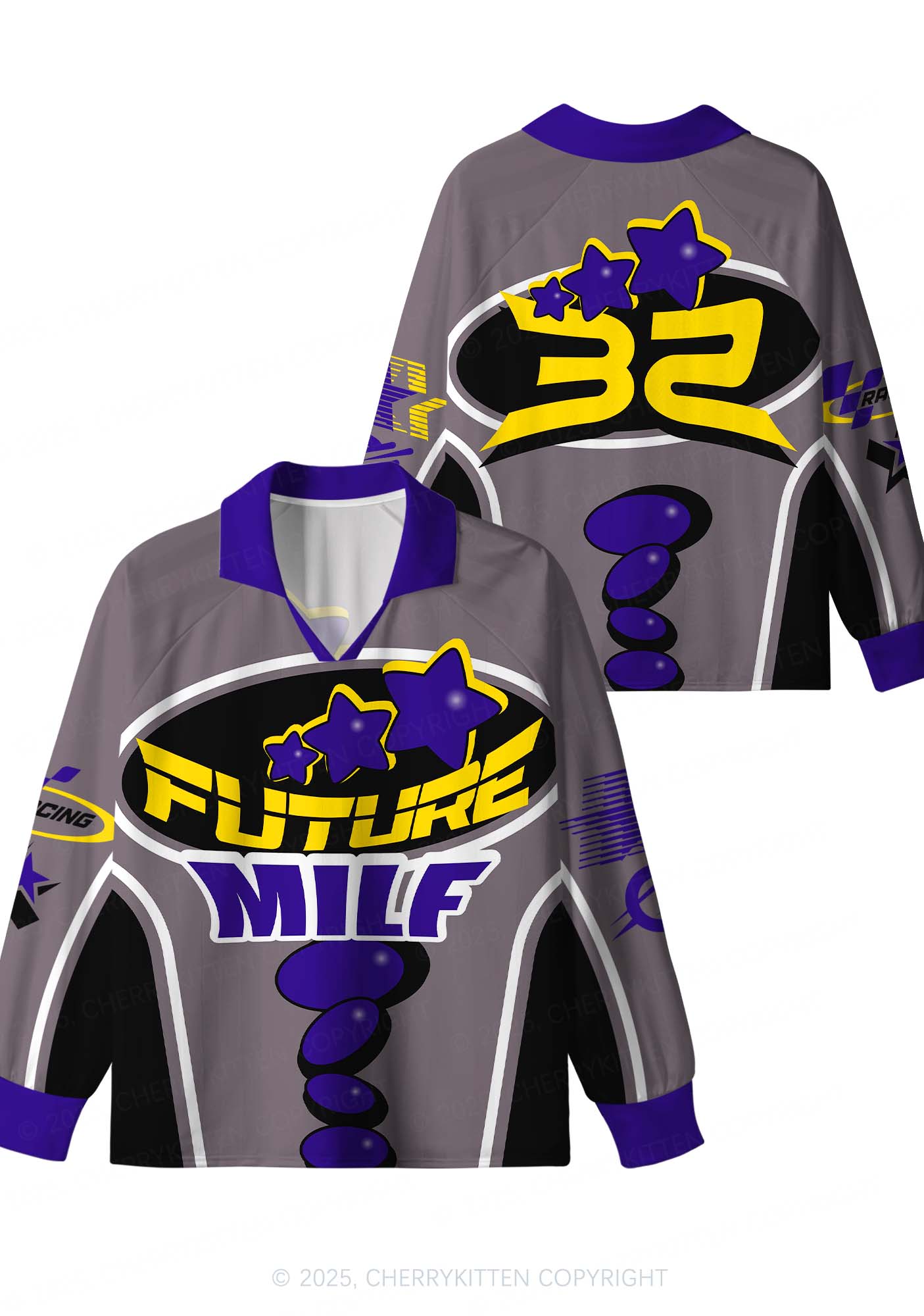 Custom Grey Future Mxxf Y2K Sport Long Sleeve Jersey Shirts Cherrykitten