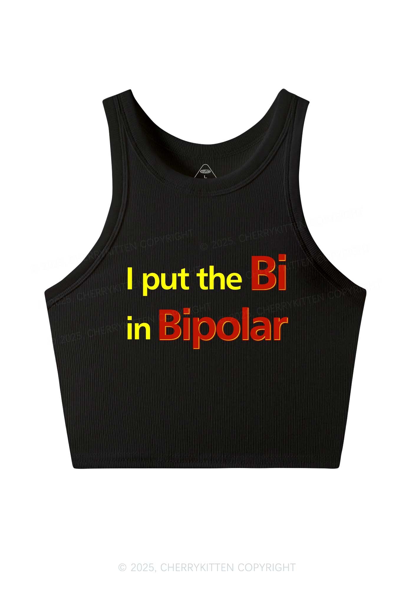 Bi In Bipolar Y2K Crop Tank Top Cherrykitten