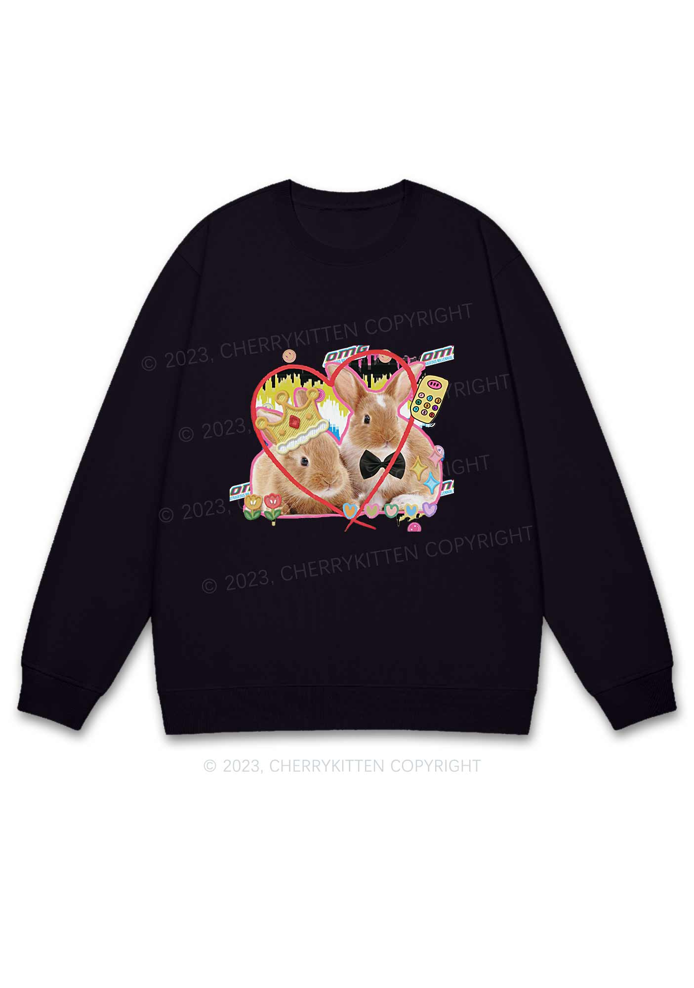 Rabbit Couple Y2K Sweatshirt Cherrykitten