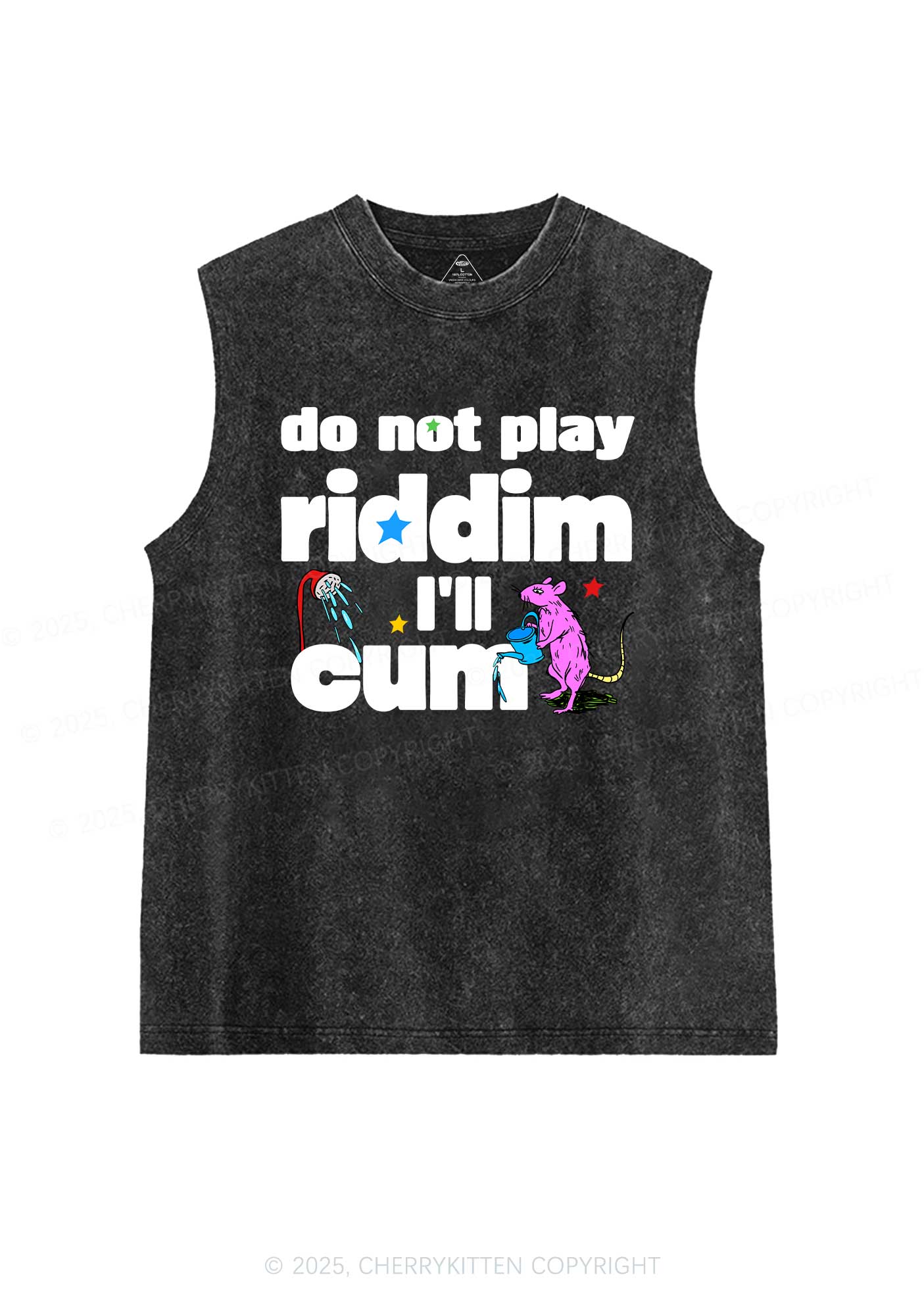 Do Not Play Riddim Y2K Washed Muscle Tank Cherrykitten