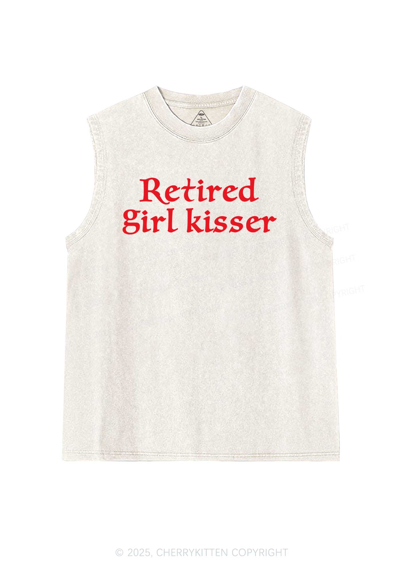 Retired Girl Kisser Pride Y2K Washed Muscle Tank Cherrykitten
