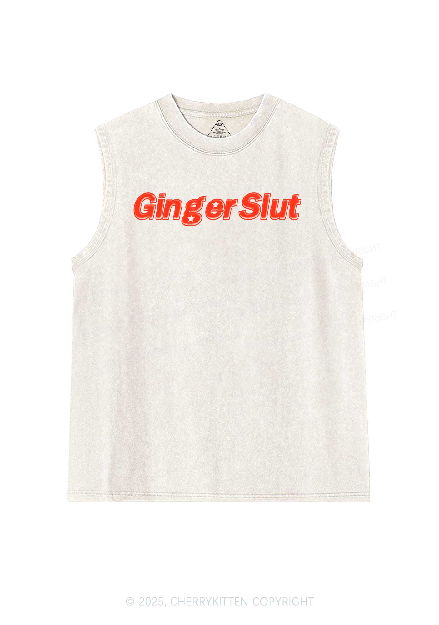 Ginger Slxt Y2K Washed Muscle Tank Cherrykitten