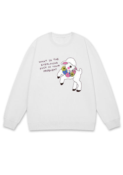 What Is Your Problem Little Sheep Y2K Sweatshirt