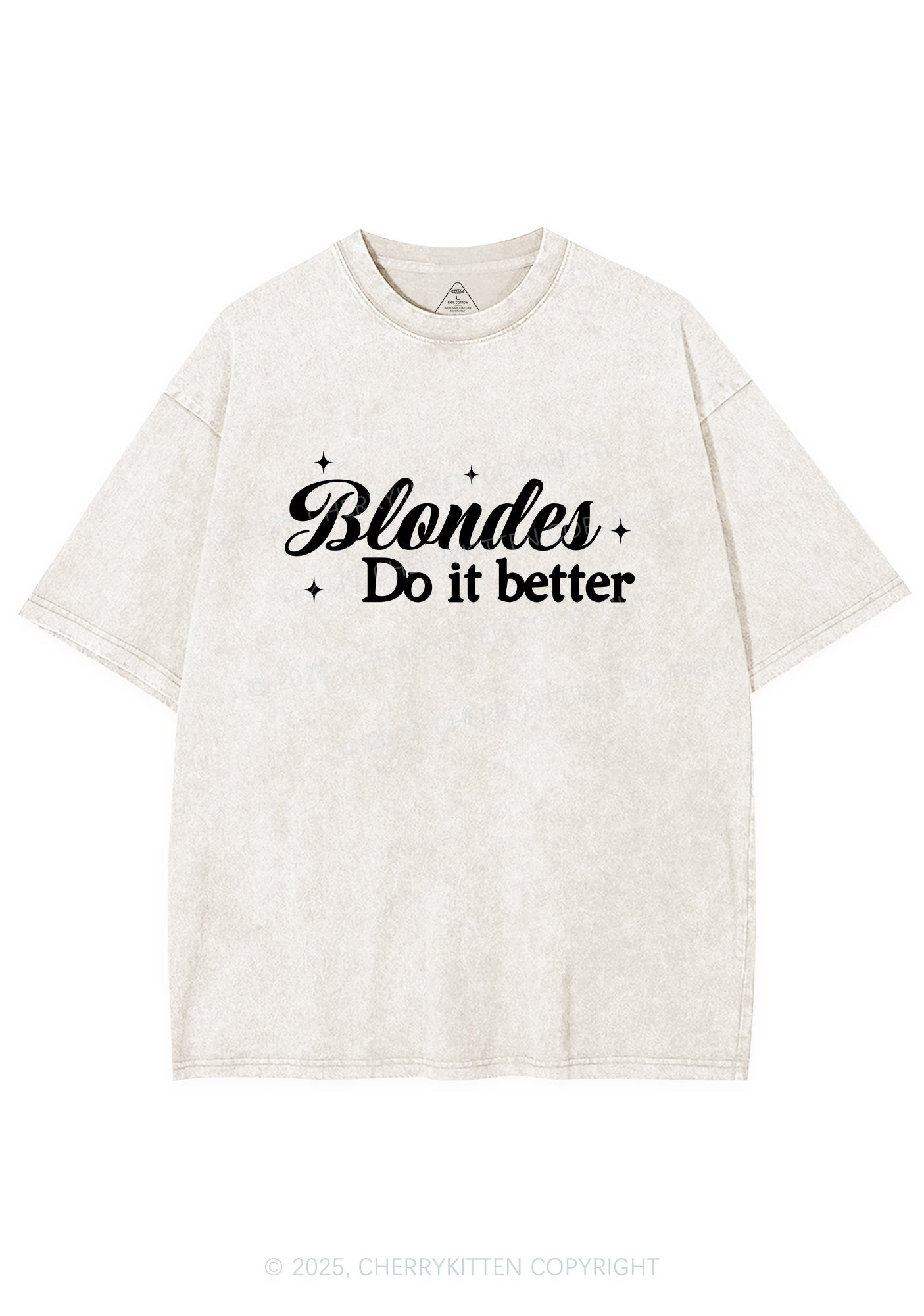 Blondes Do It Better Y2K Shirts Washed Tee Cherrykitten