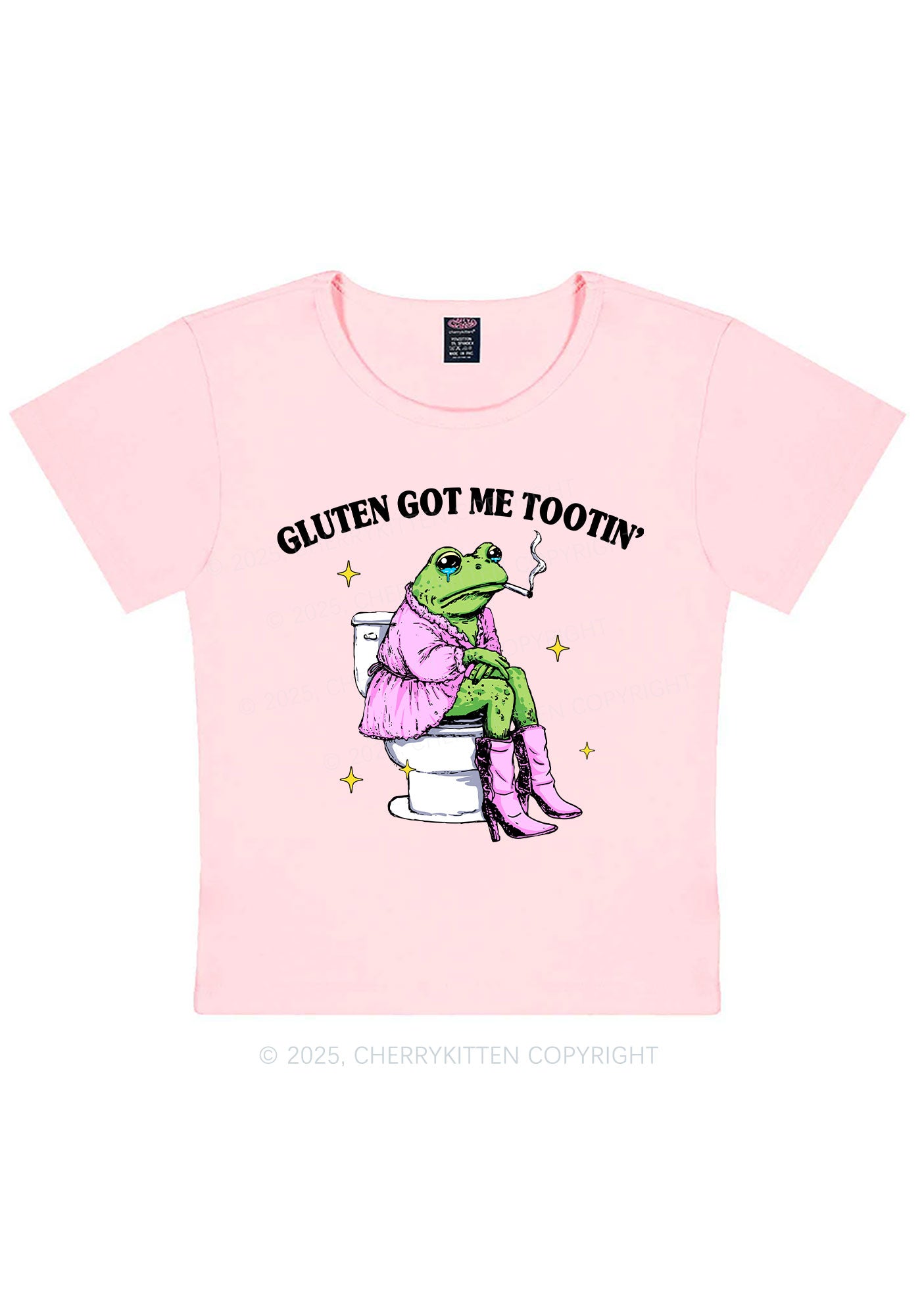 Gluten Got Me Tootin Y2K Baby Tee Cherrykitten