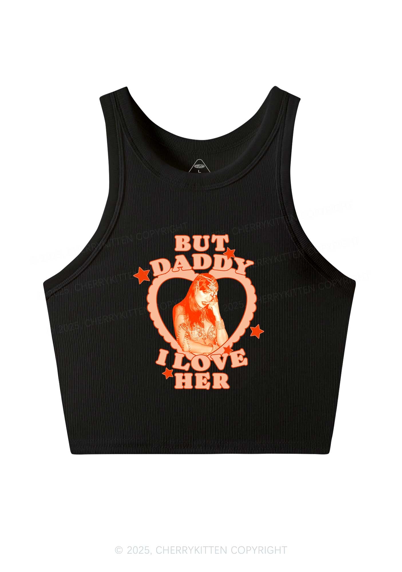 Daddy Love Heart TS Y2K Crop Tank Top Cherrykitten