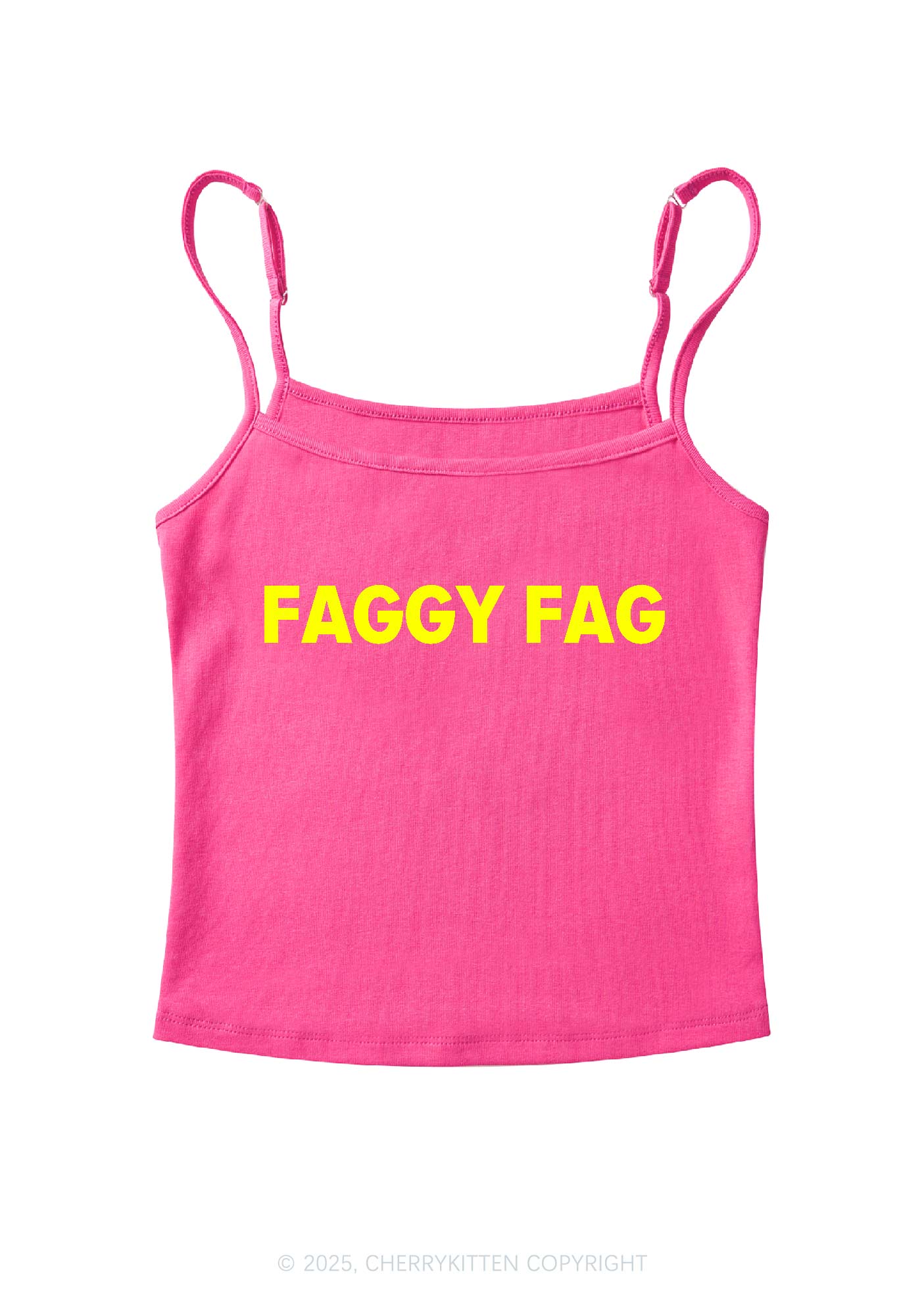 Faggy Fag Pride Y2K Spaghetti Strap Cami Cherrykitten