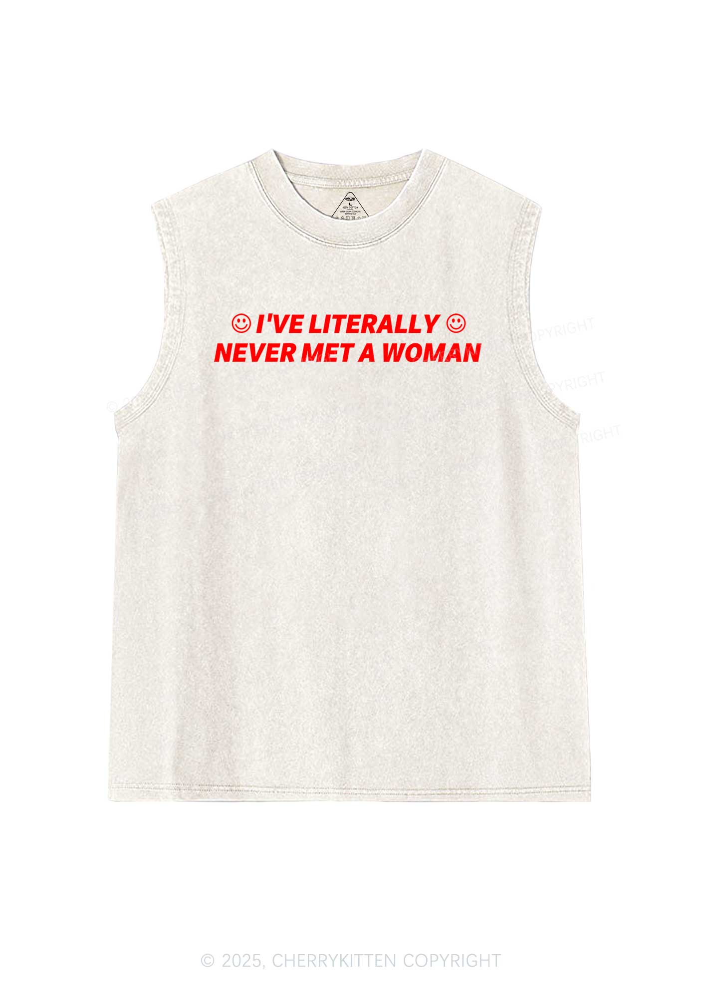 Never Met Woman Pride Y2K Washed Muscle Tank Cherrykitten