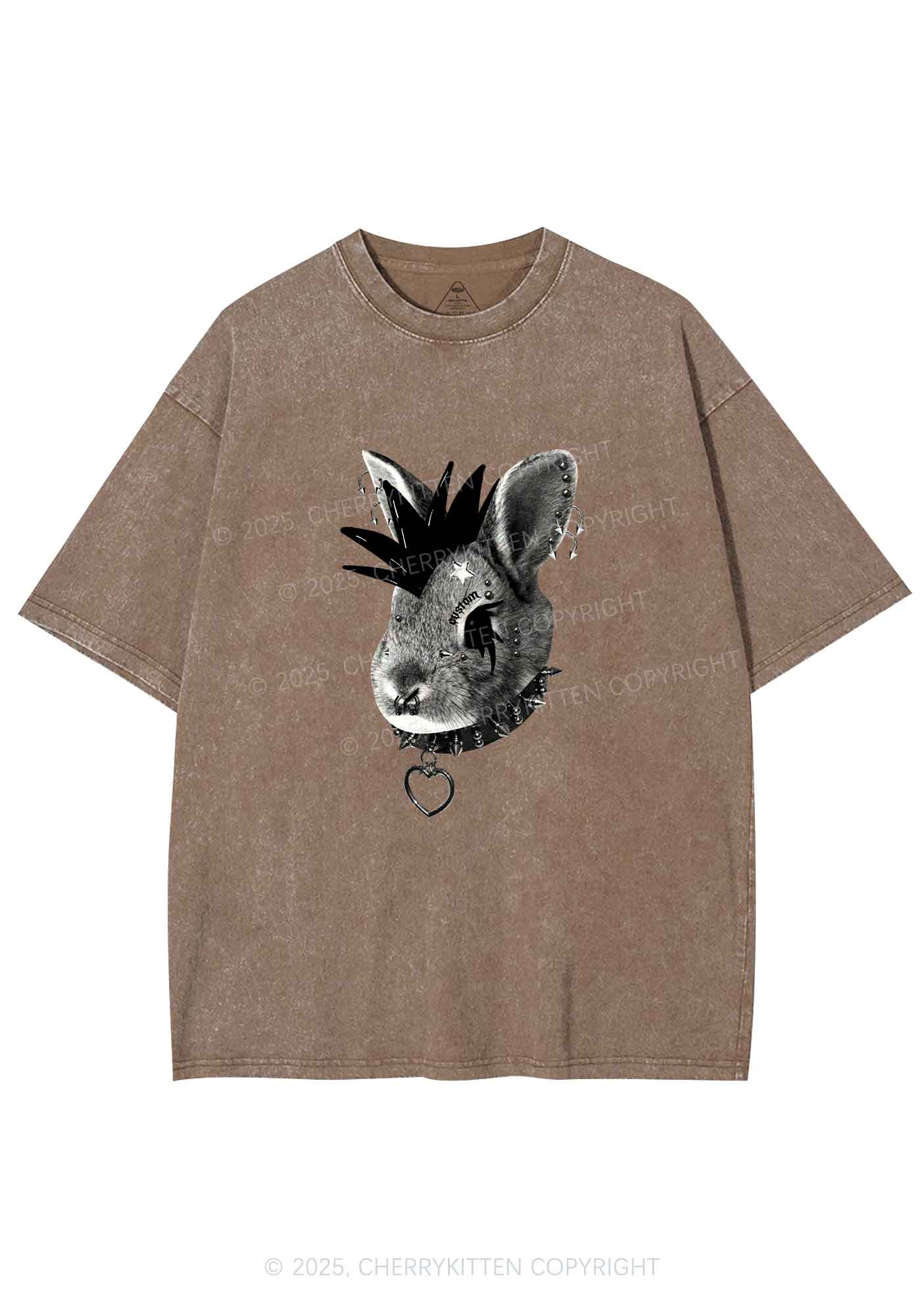Custom Punk Pet Y2K Shirts Washed Tee Cherrykitten