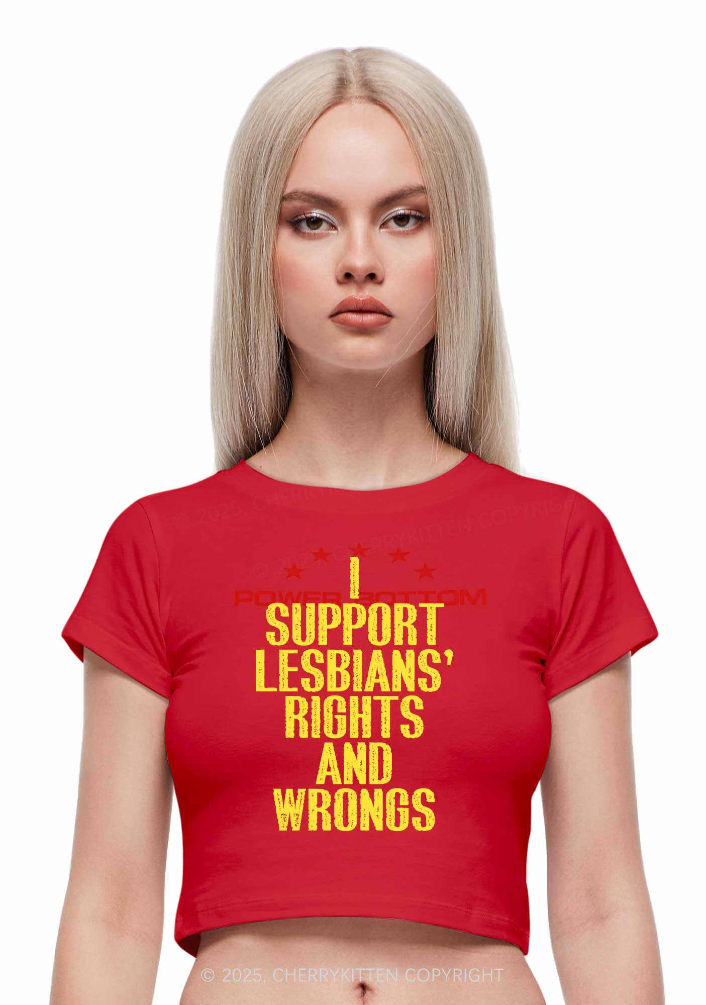 Support Lesbians Rights Pride Y2K Baby Tee Cherrykitten