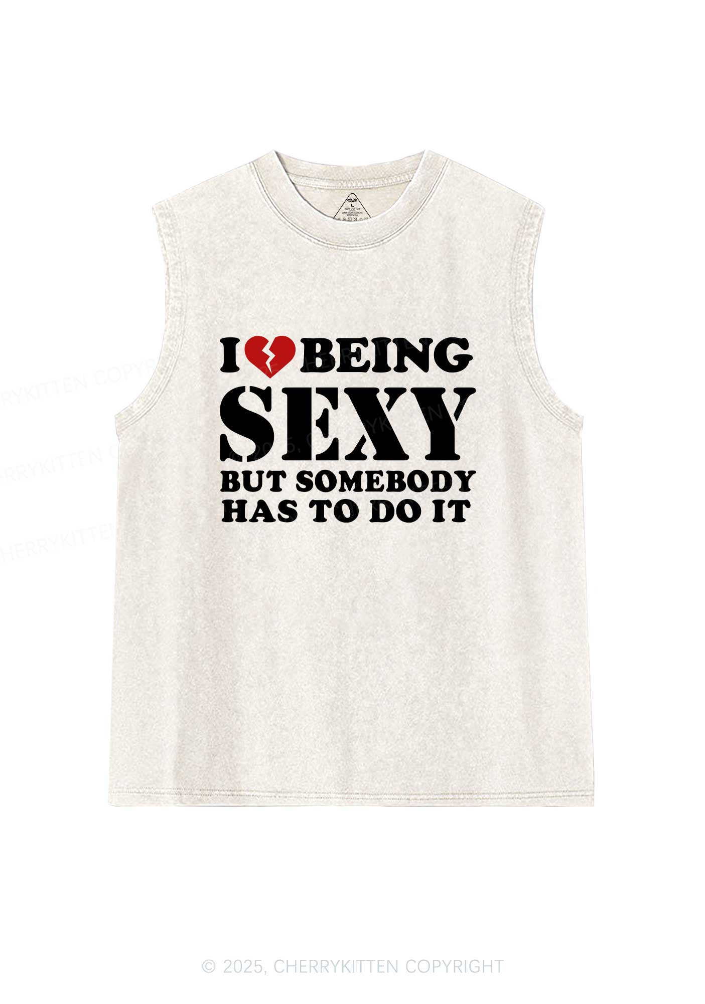 Being Sexy Tough Y2K Washed Muscle Tank Cherrykitten