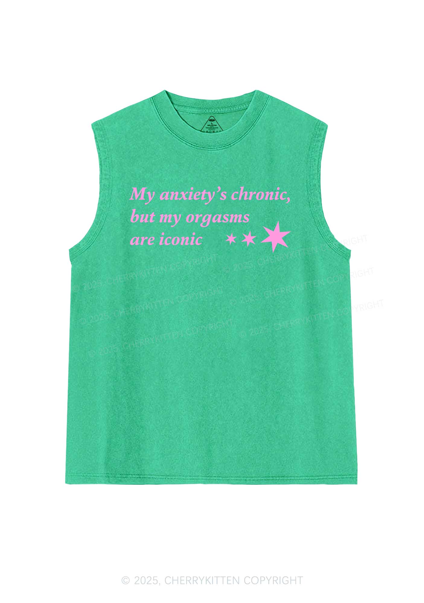 Anxiety Chronic Y2K Washed Muscle Tank Cherrykitten