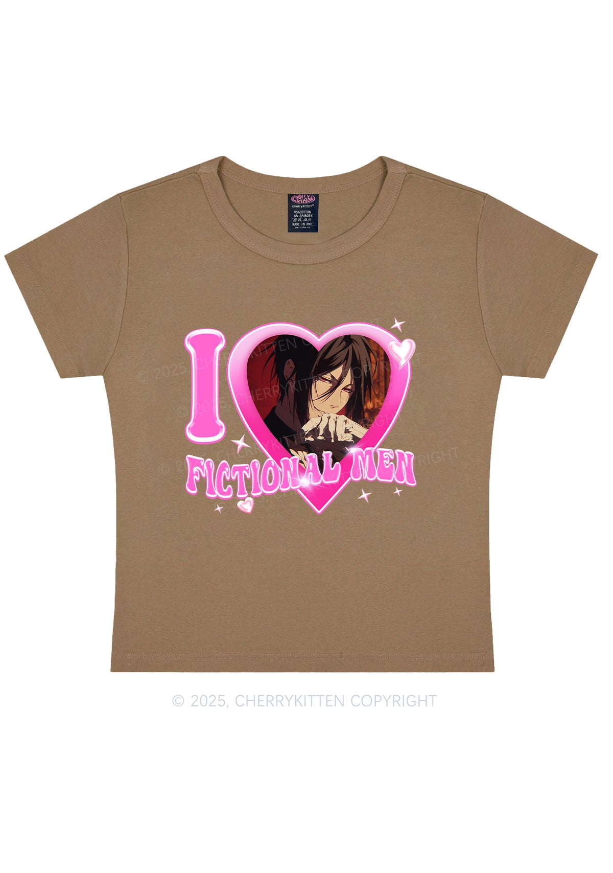 Custom I Love Fictional Men Y2K Baby Tee Cherrykitten