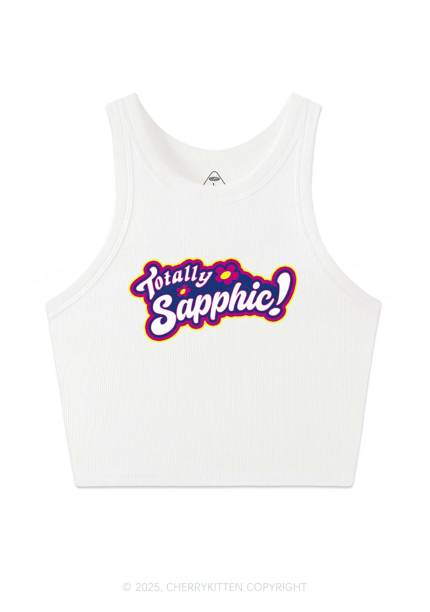 Totally Sapphic Pride Y2K Crop Tank Top Cherrykitten