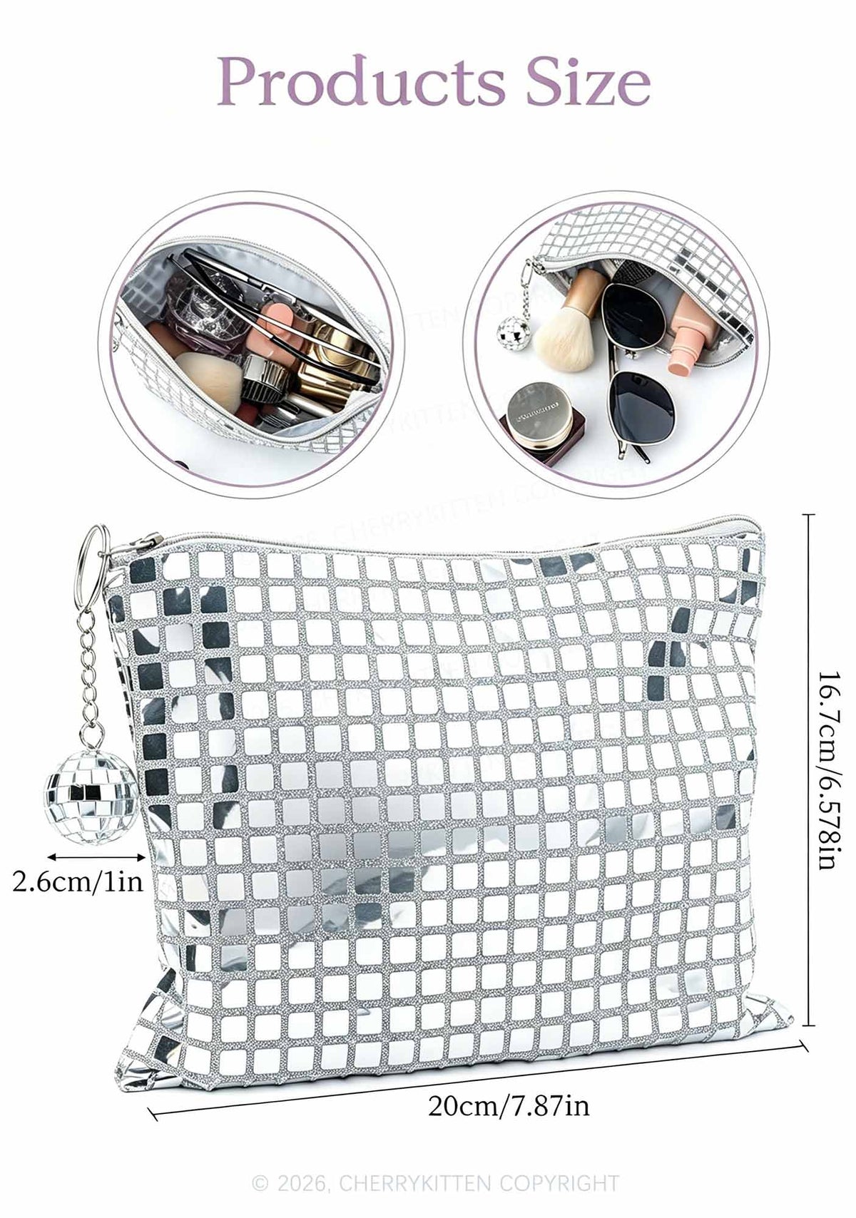 Silver Disco Ball Handbag Y2K Bags Cherrykitten