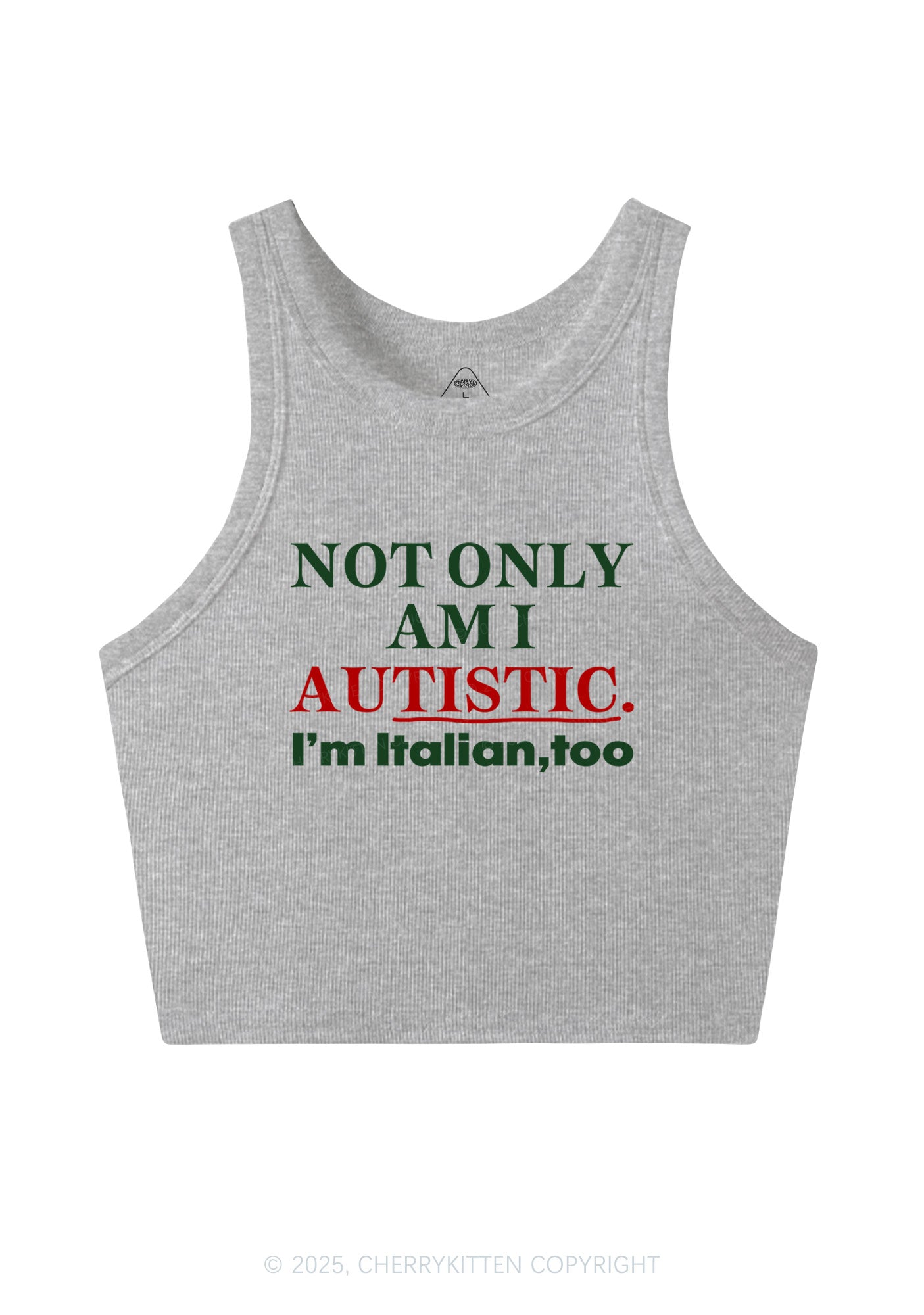 Not Only Autistic Y2K Crop Tank Top Cherrykitten