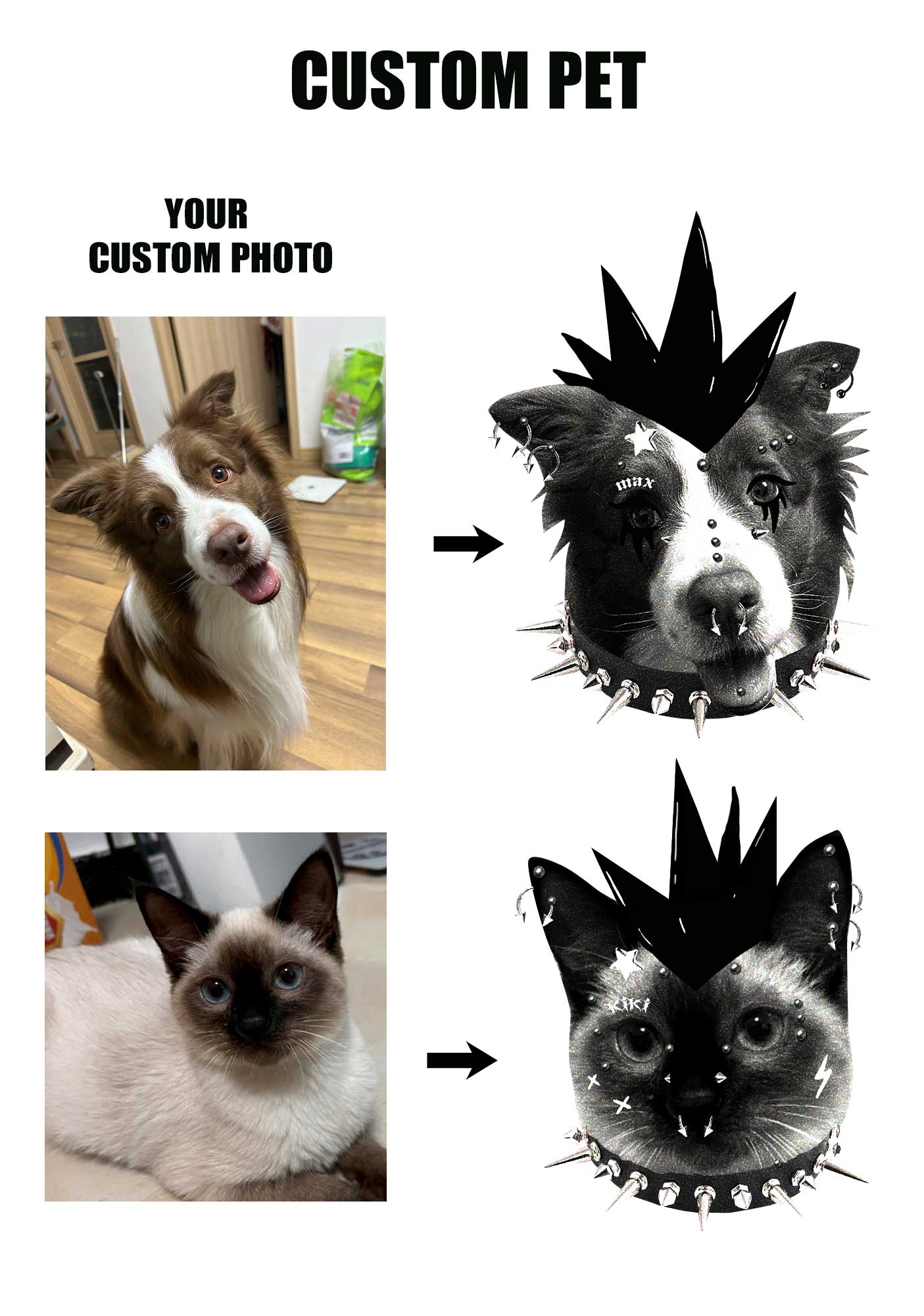 Custom Punk Pet Y2K Christmas Knit Sweatshirt Cherrykitten