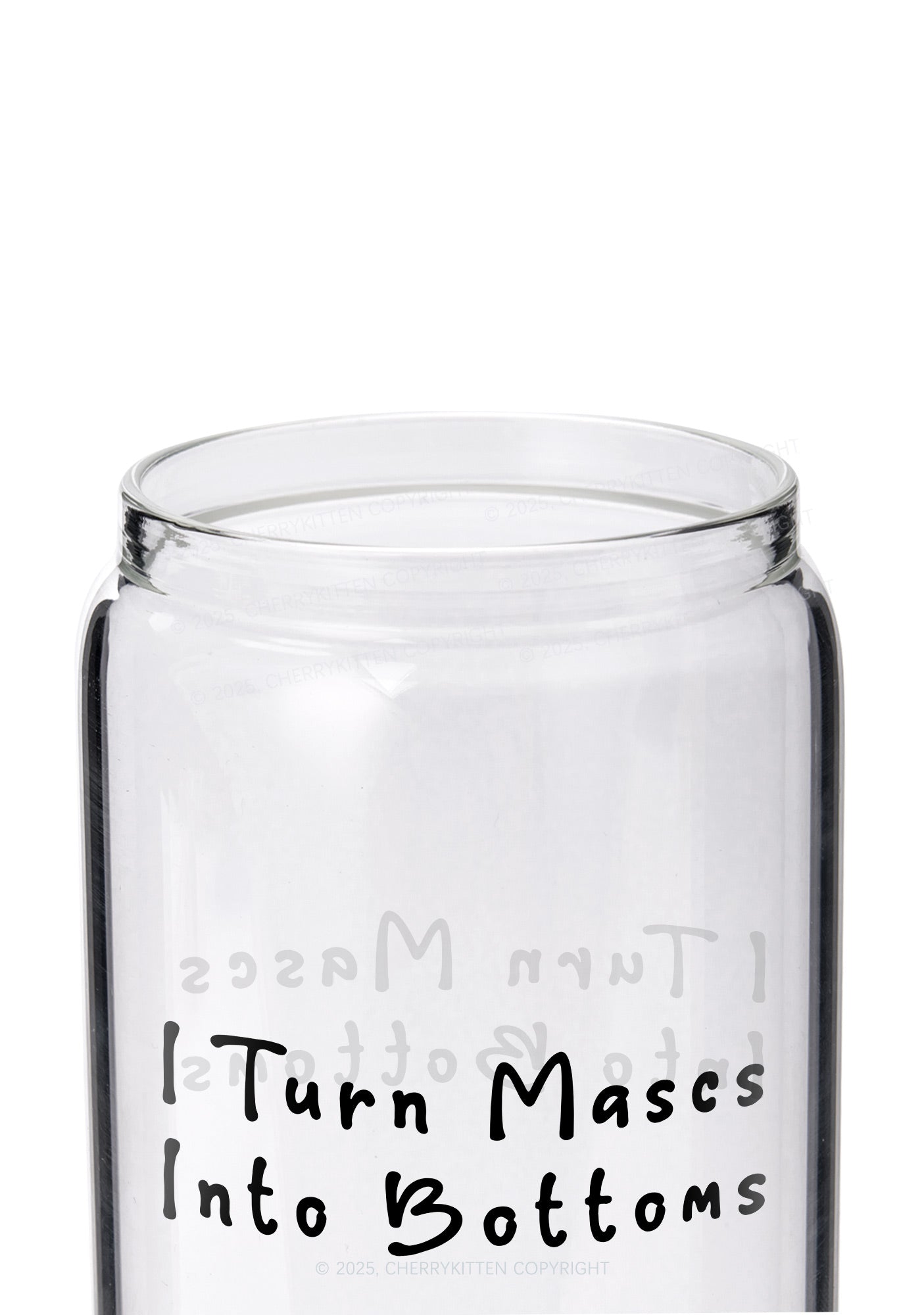 Turn Mascs Into Bottoms Pride Y2K Printed Glass Cup Cherrykitten