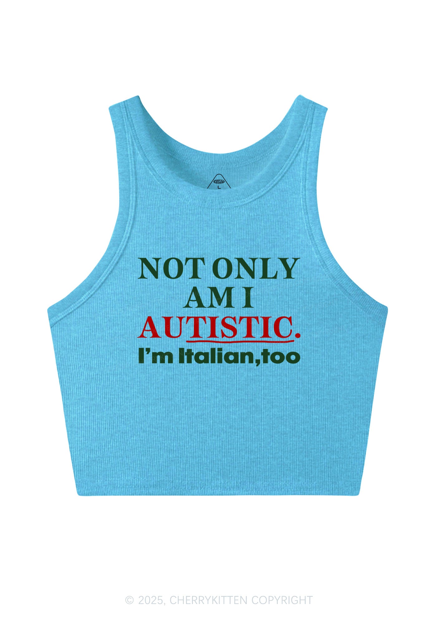 Not Only Autistic Y2K Crop Tank Top Cherrykitten