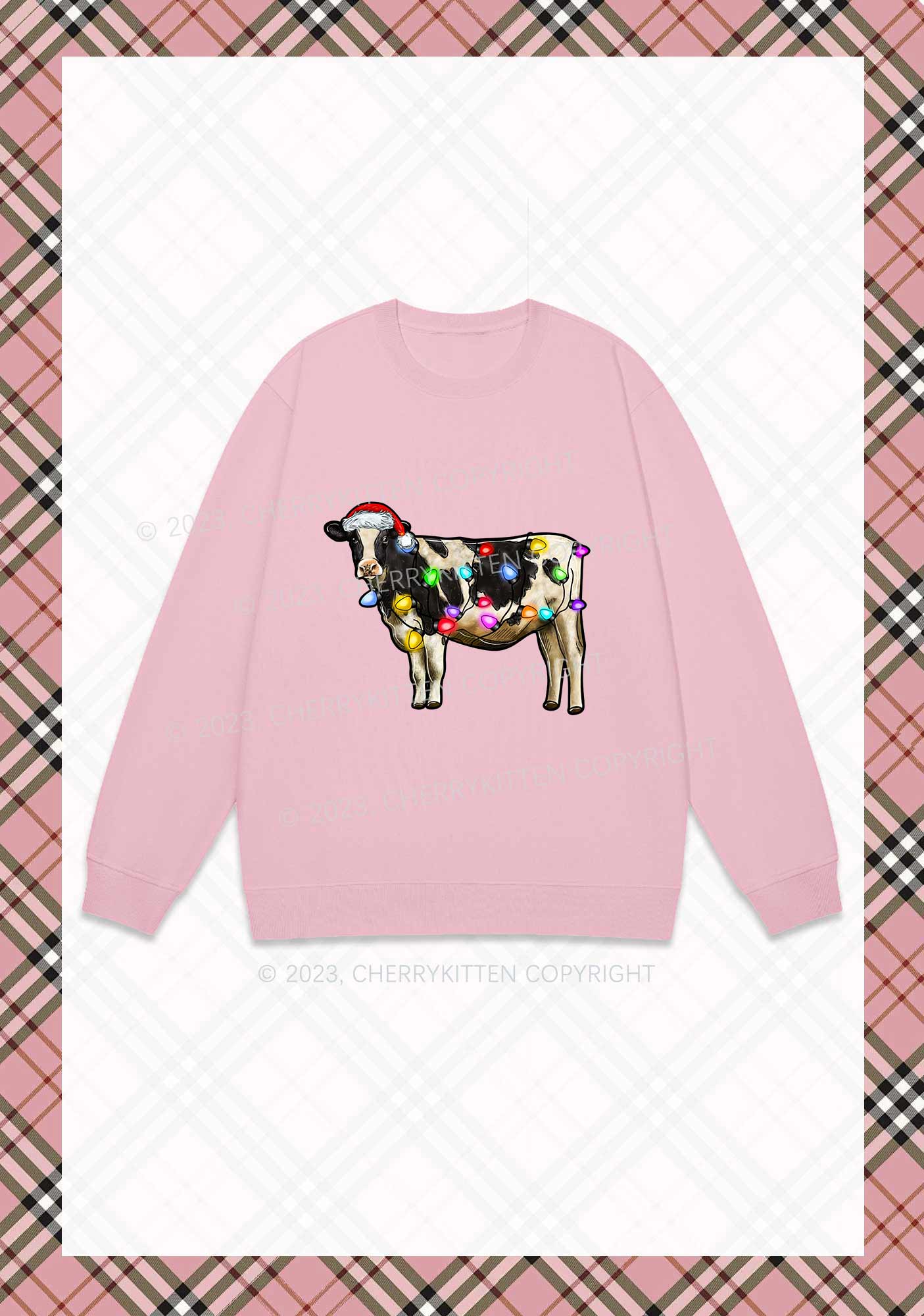 Christmas Cow Y2K Sweatshirt Cherrykitten