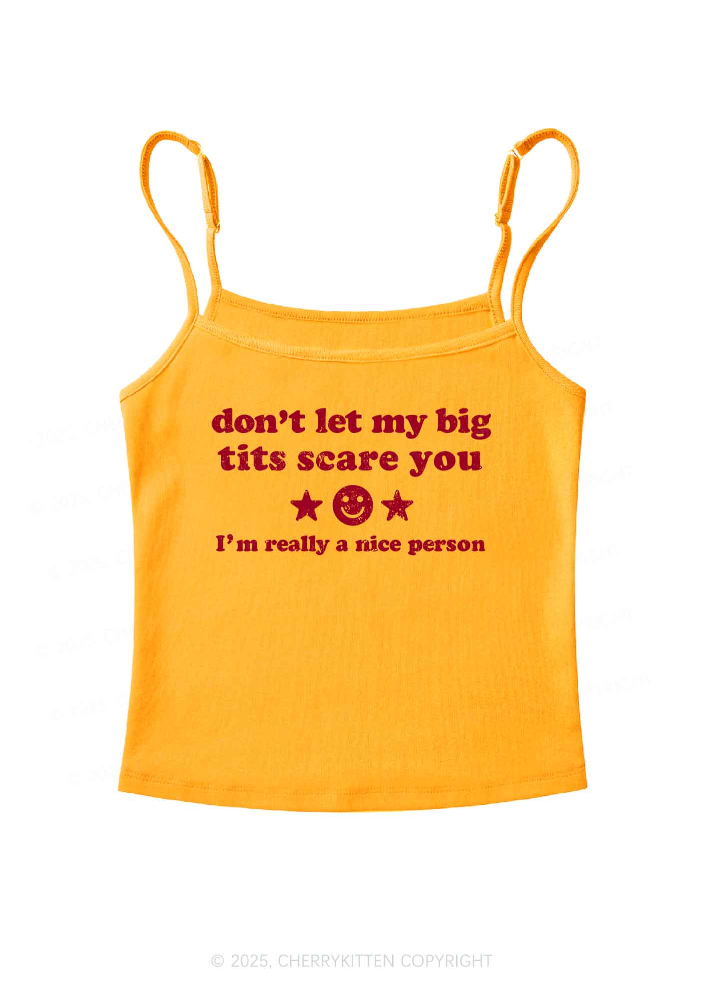 Don't Let My Big Txts Scare You Y2K Spaghetti Strap Cami Cherrykitten