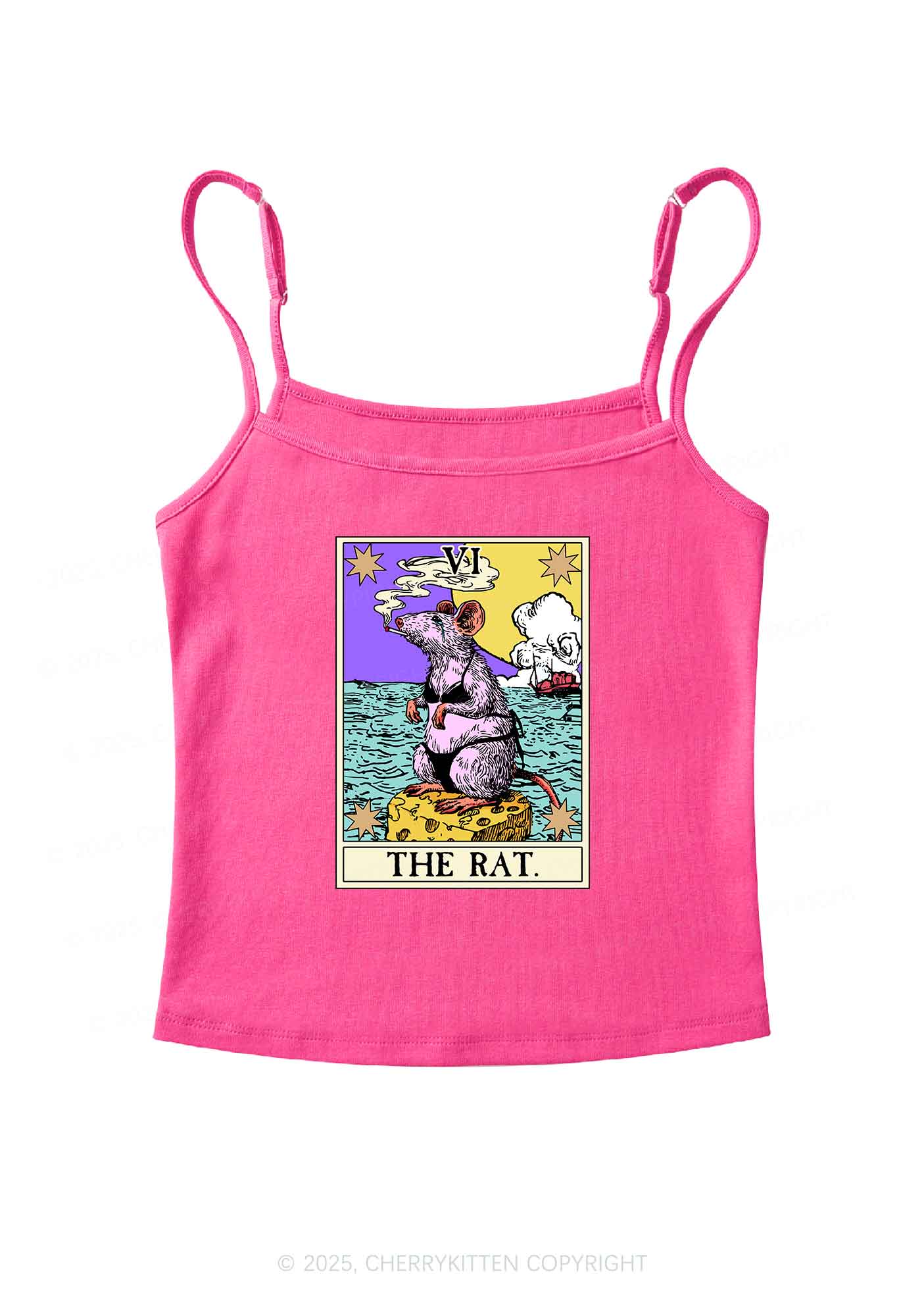 The Rat Smoking Y2K Spaghetti Strap Cami Cherrykitten