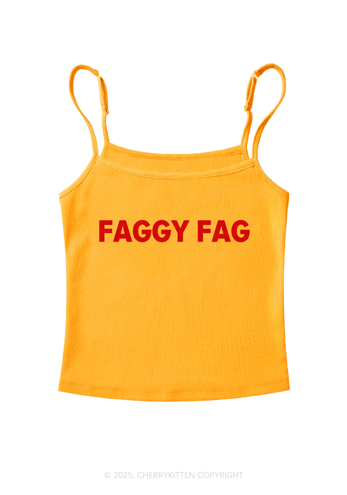 Faggy Fag Pride Y2K Spaghetti Strap Cami Cherrykitten