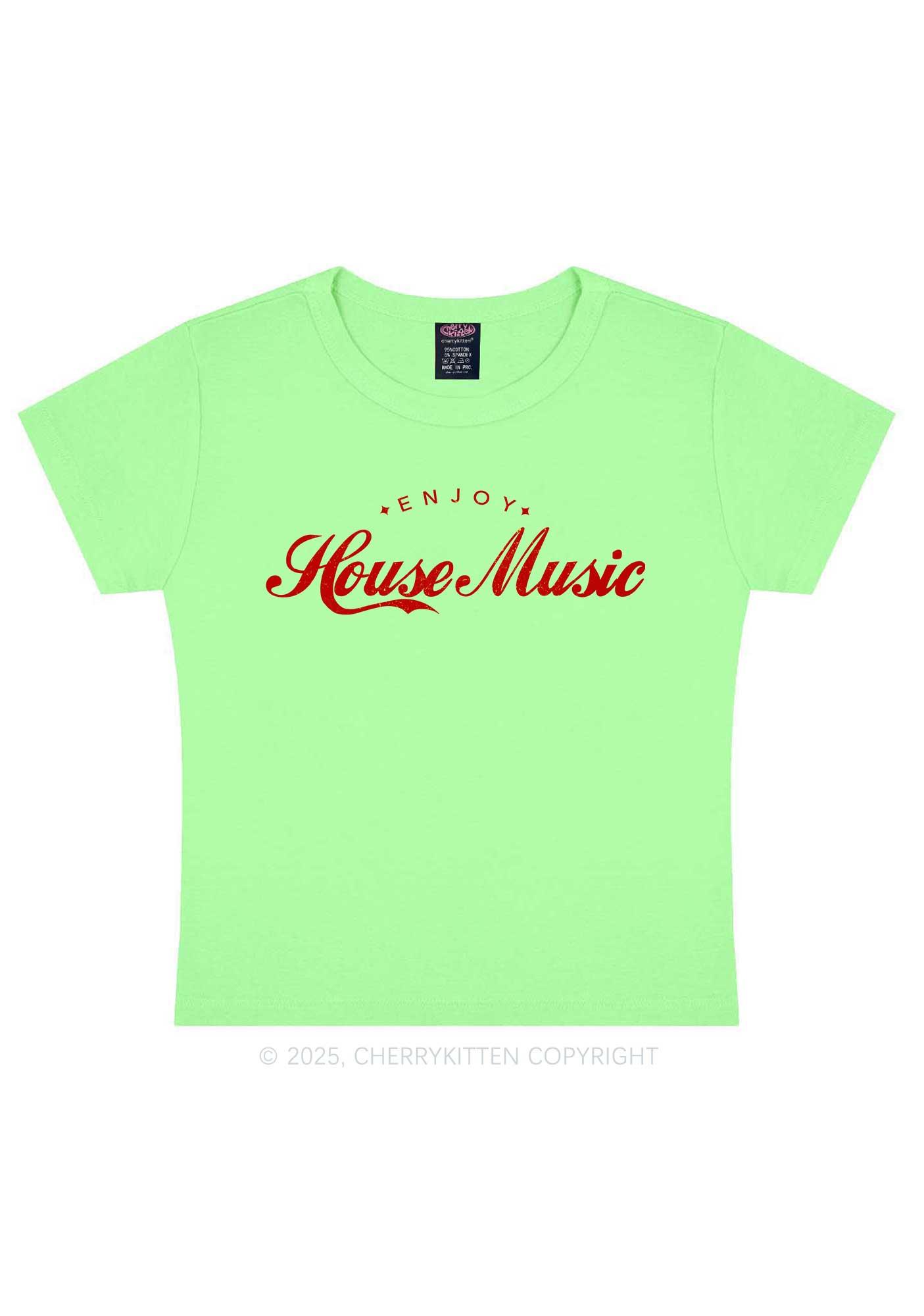 Enjoy House Music Y2K Baby Tee Cherrykitten